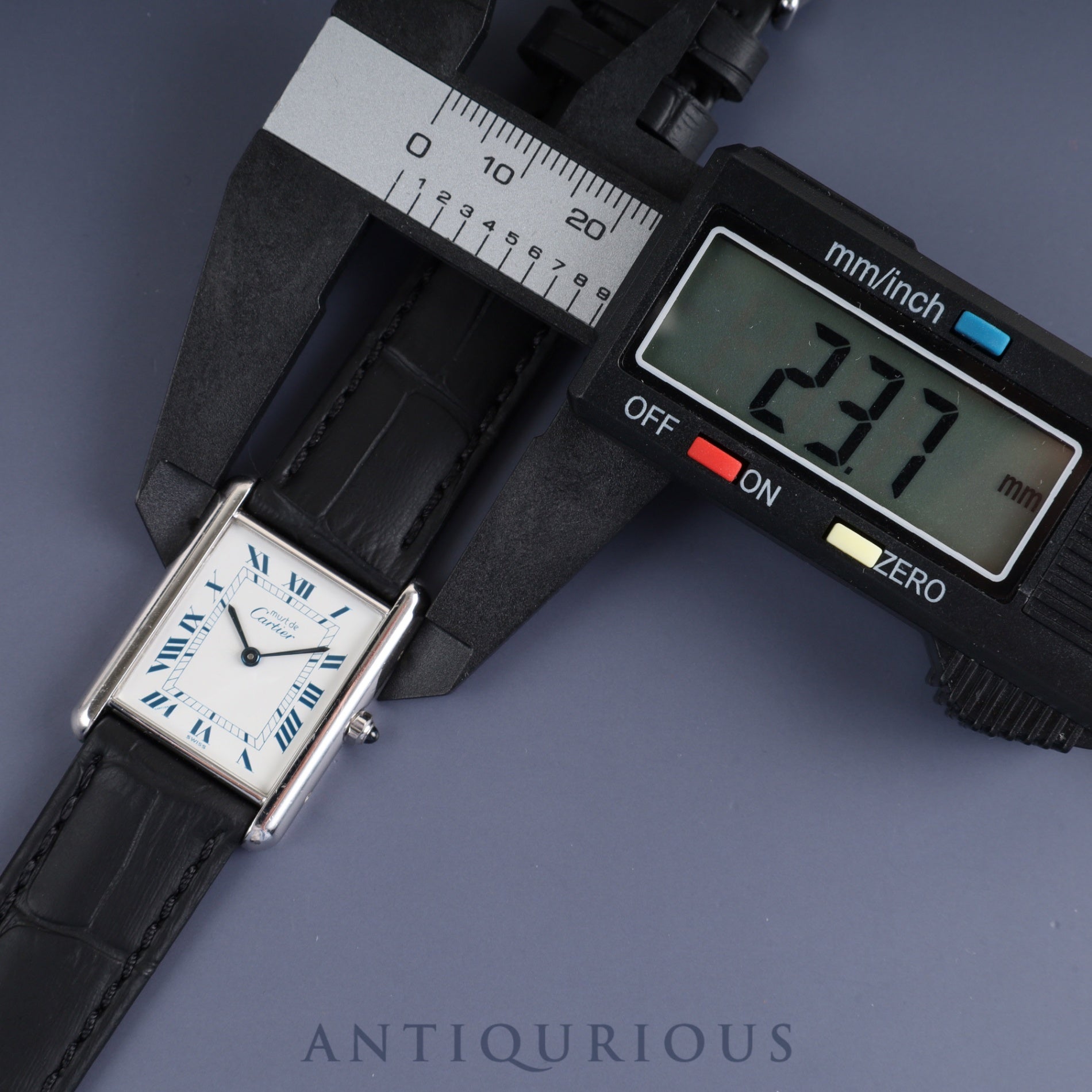 Cartier Must Tank LM 681006 Quartz Cal.81 SV925 Leather Genuine Buckle (SS) White Roman Dial Overhauled