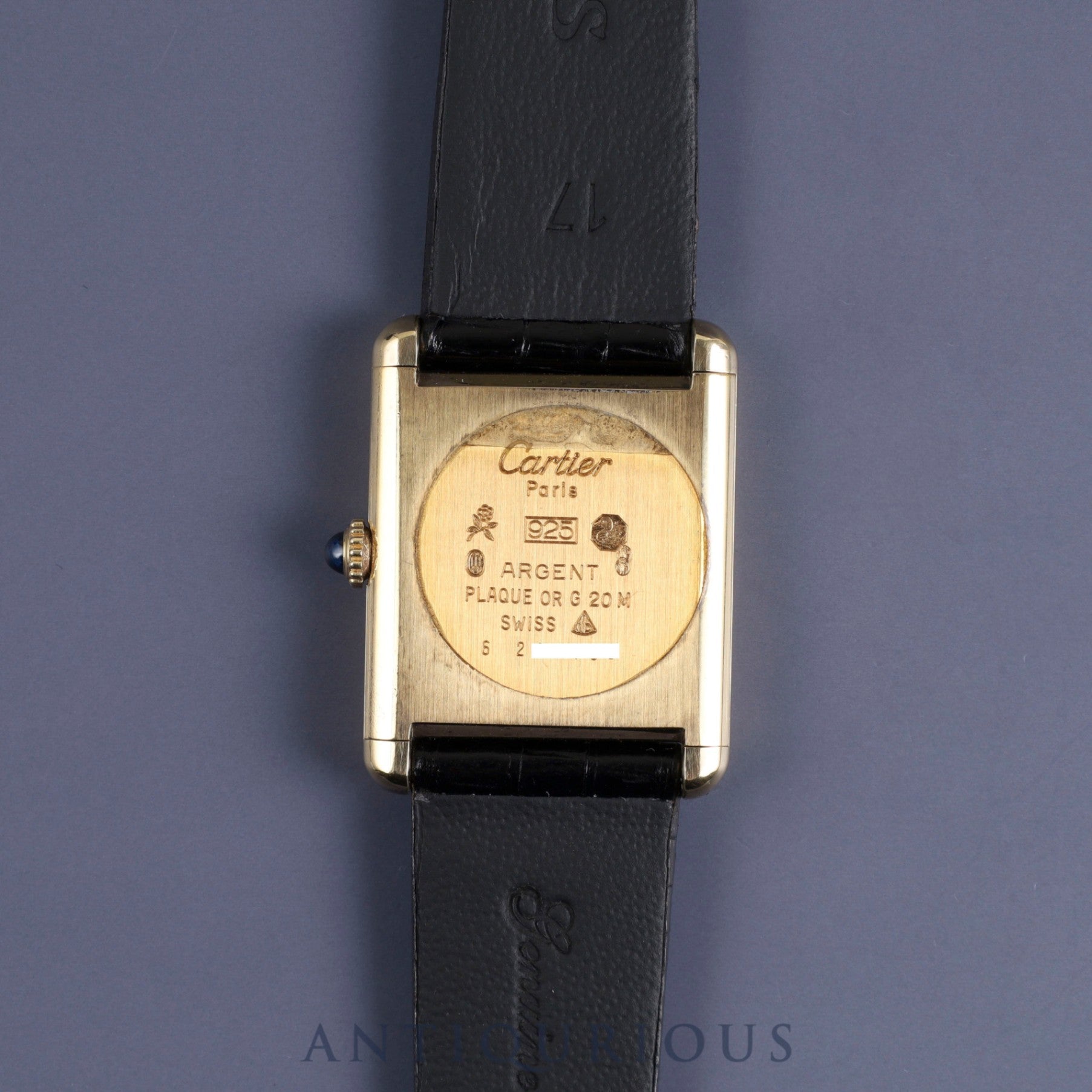 Cartier Must Tank LM 81974913 Manual winding Cal.78-1 Leather Genuine buckle (GP) Black Roman dial Warranty (no date) Overhauled