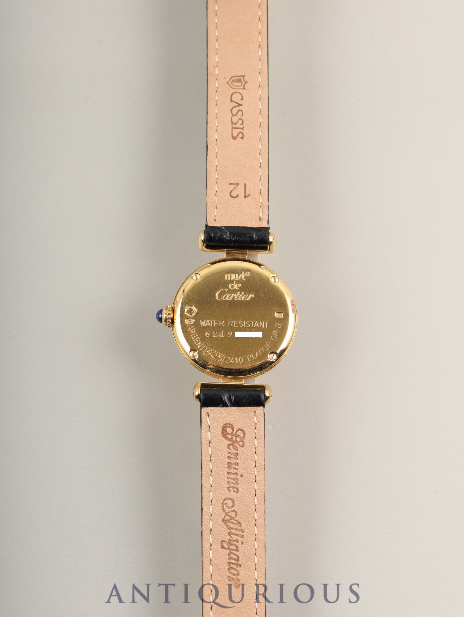 カルティエ マストコリゼ W1011554 / 2414 クォーツ Cal.157 SV925 革 純正Dバックル(GP)ホワイトローマン文字盤 オーバーホール済み
