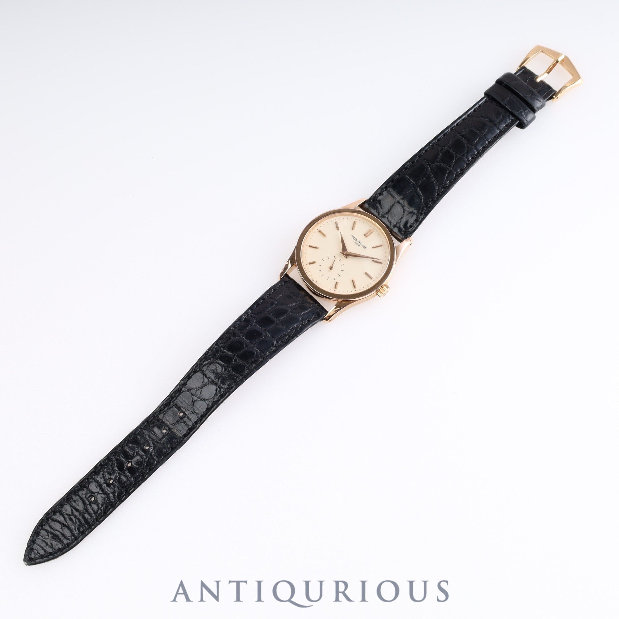 パテック・フィリップ カラトラバ 3796 手巻き Cal.215 PG 純正革ベルト 純正バックル(750)アイボリー文字盤