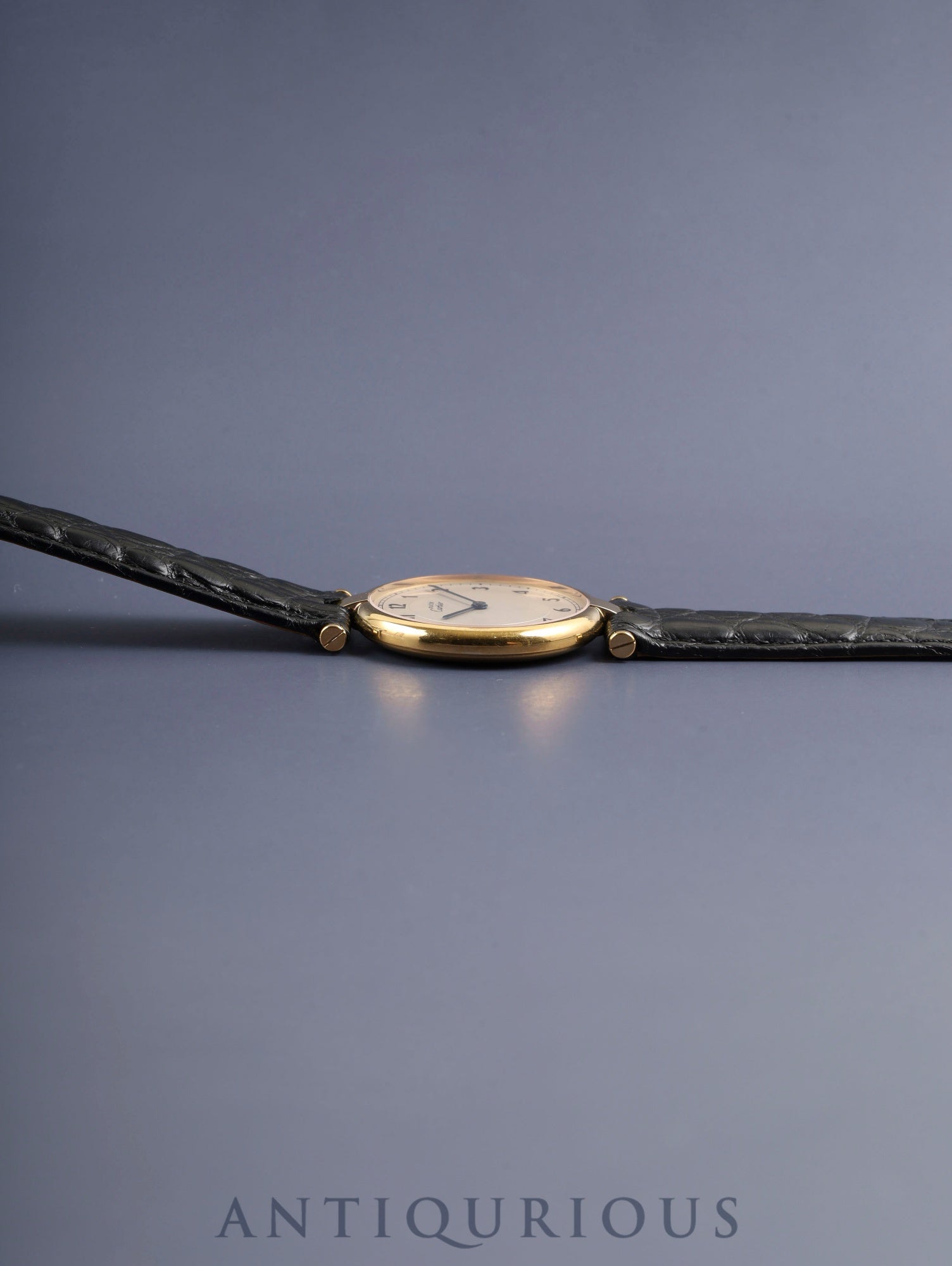 Cartier Must Vendome VLC LM 590003 Quartz Cal.690 SV925 Leather Genuine D-buckle (GP) Arabic dial (SWISS表記) Overhauled