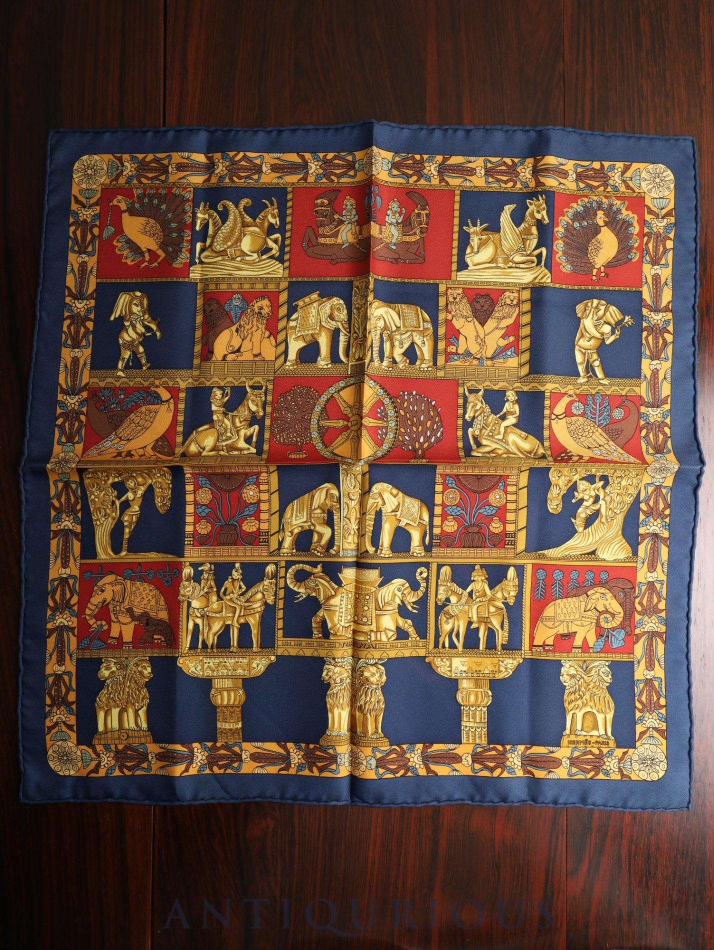 エルメス スカーフ カレ45 TORANA 塔門 SILK100%