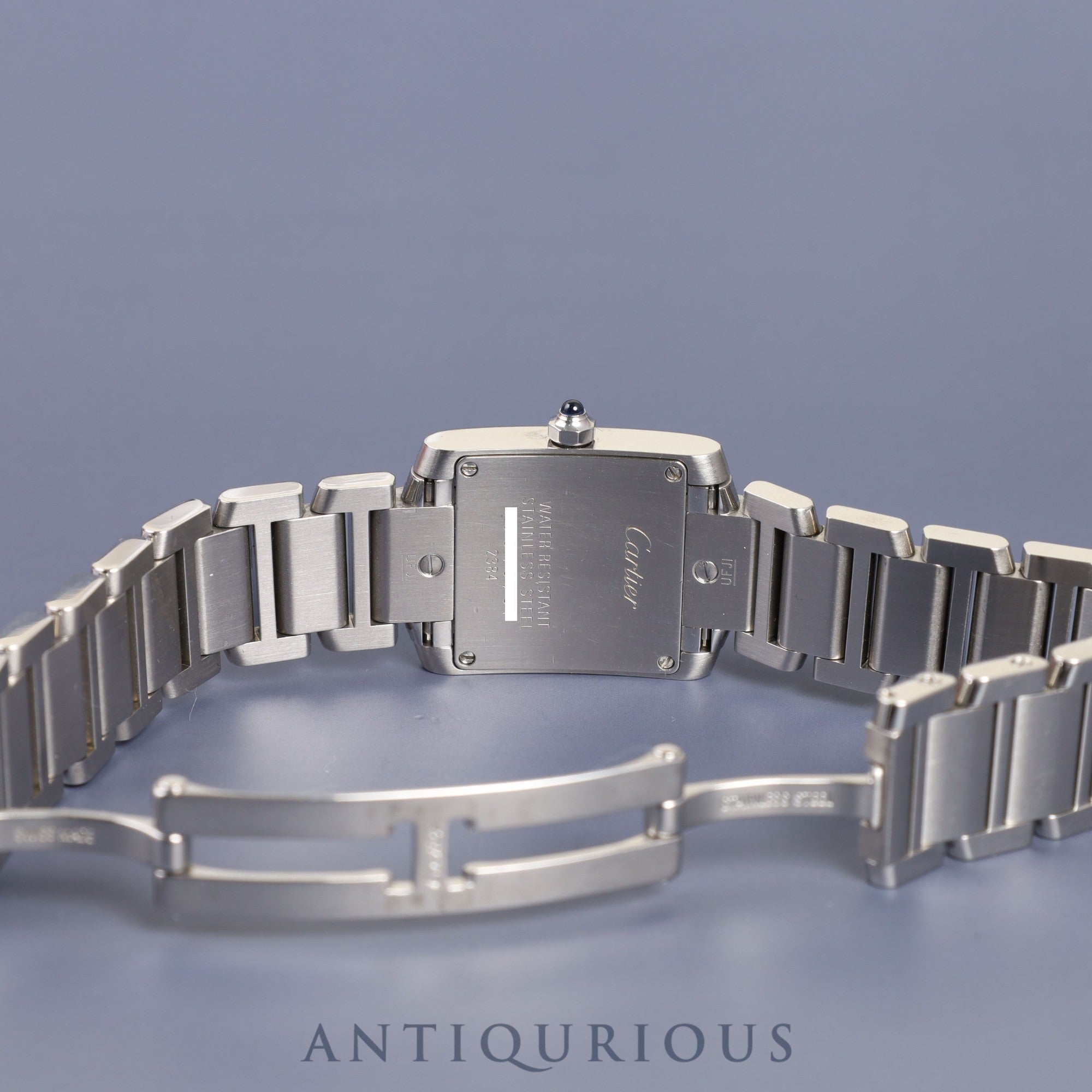 カルティエ タンクフランセーズ SM W51008Q3 / 2384 クォーツ Cal.057 SS シルバーローマン文字盤 箱 ケース 保証書(2004年) 冊子 コマ1 オーバーホール済み