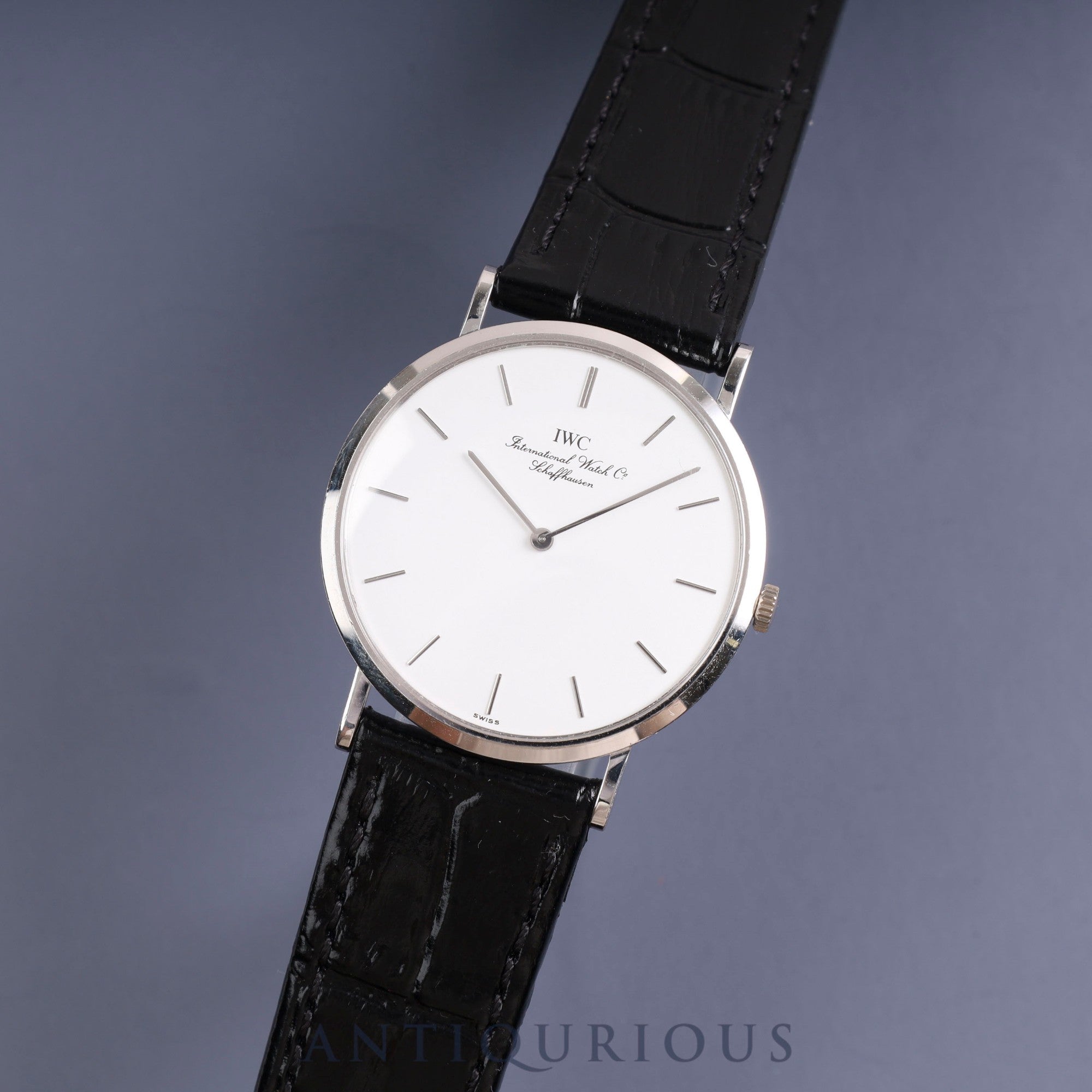 IWC ポートフィノ 手巻き Cal.1852 WG 革 ホワイト文字盤 31.6mm アイ 