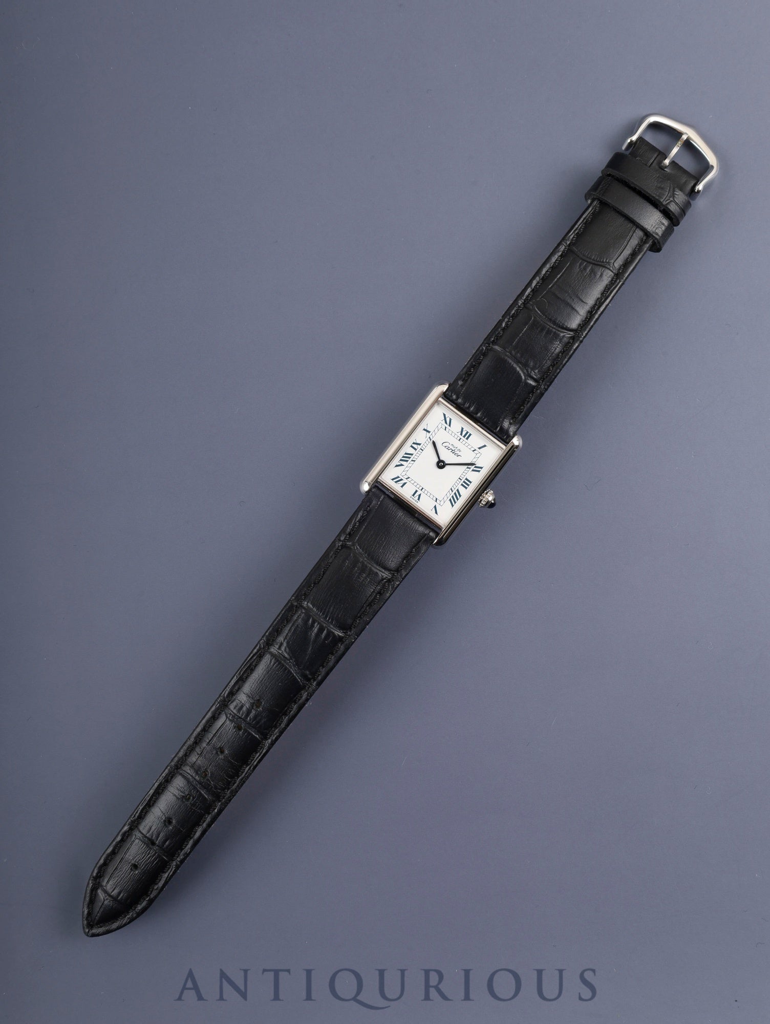 カルティエ マストタンク LM 690006 クォーツ Cal.90 SV925 革 純正ピンバックル(SS)ホワイトローマン文字盤(SWISS表記)箱 冊子 保証書(無記載)オーバーホール済み