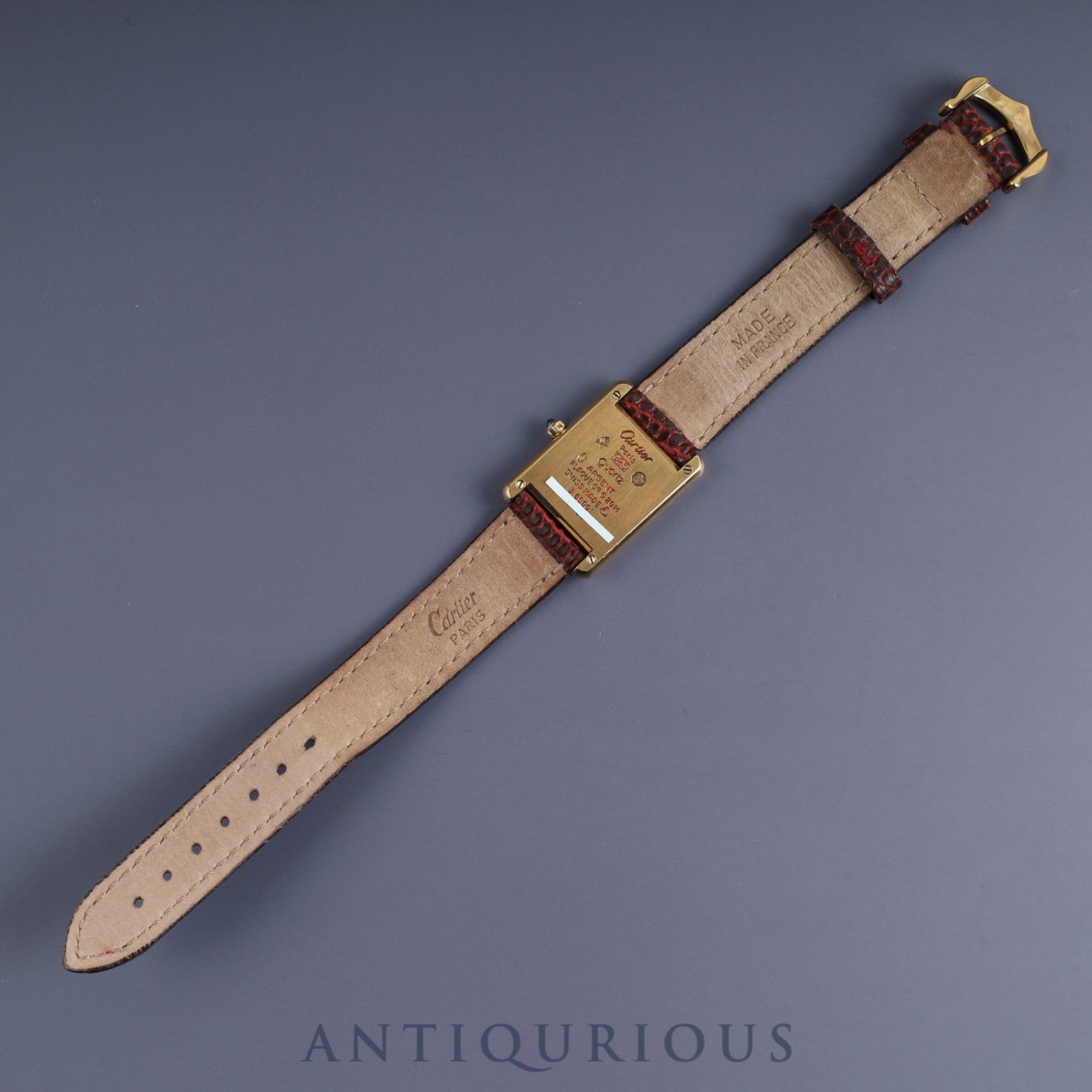 Cartier Must Tank SM 3 66001 Quartz SV925 Genuine leather strap Genuine buckle (GP) Garnet dial Bordeaux dial Overhauled