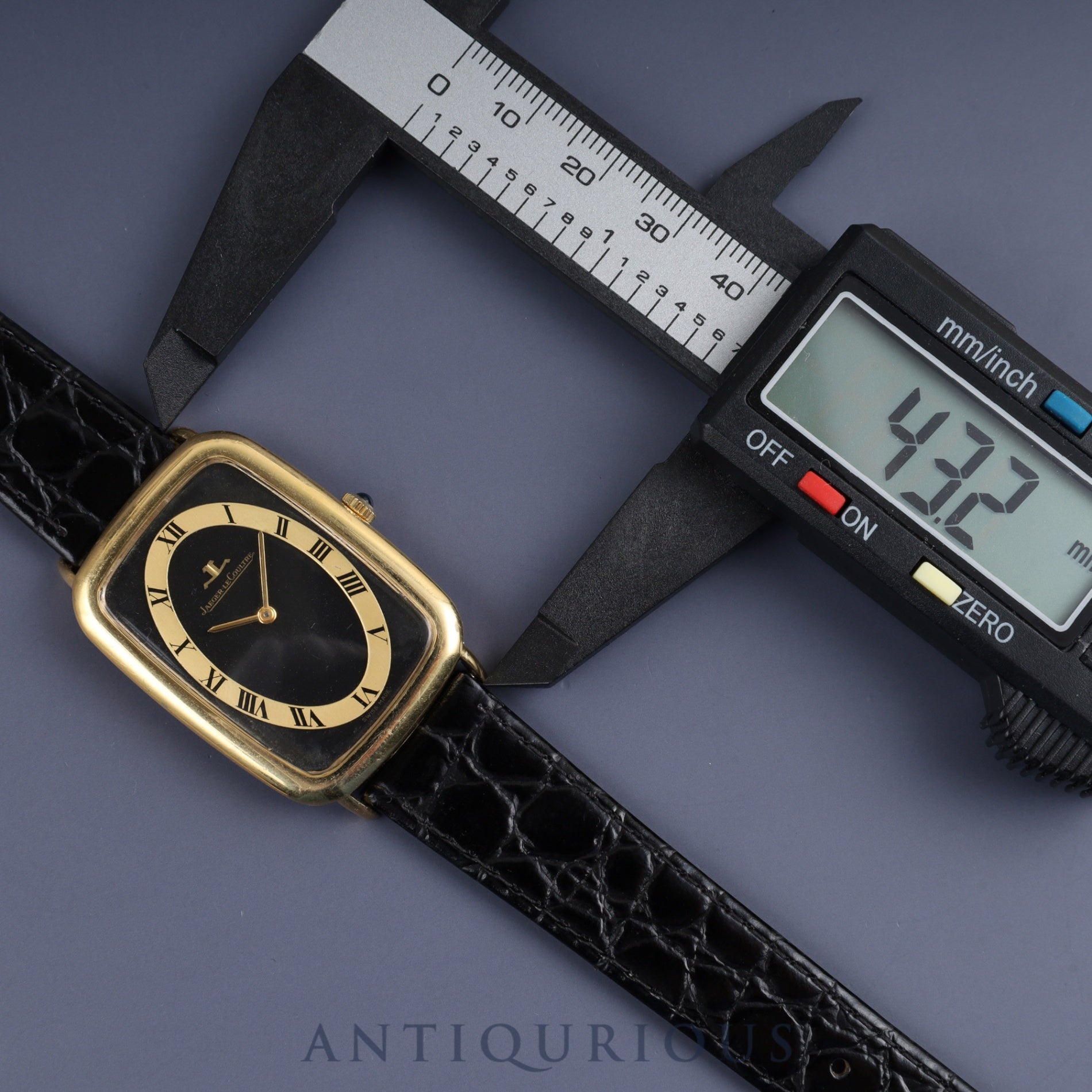 Jaeger-LeCoultre Rectangular Vogue 904321 Manual winding Cal.818/2 750YG Leather Third party buckle (GP) Black dial Overhauled