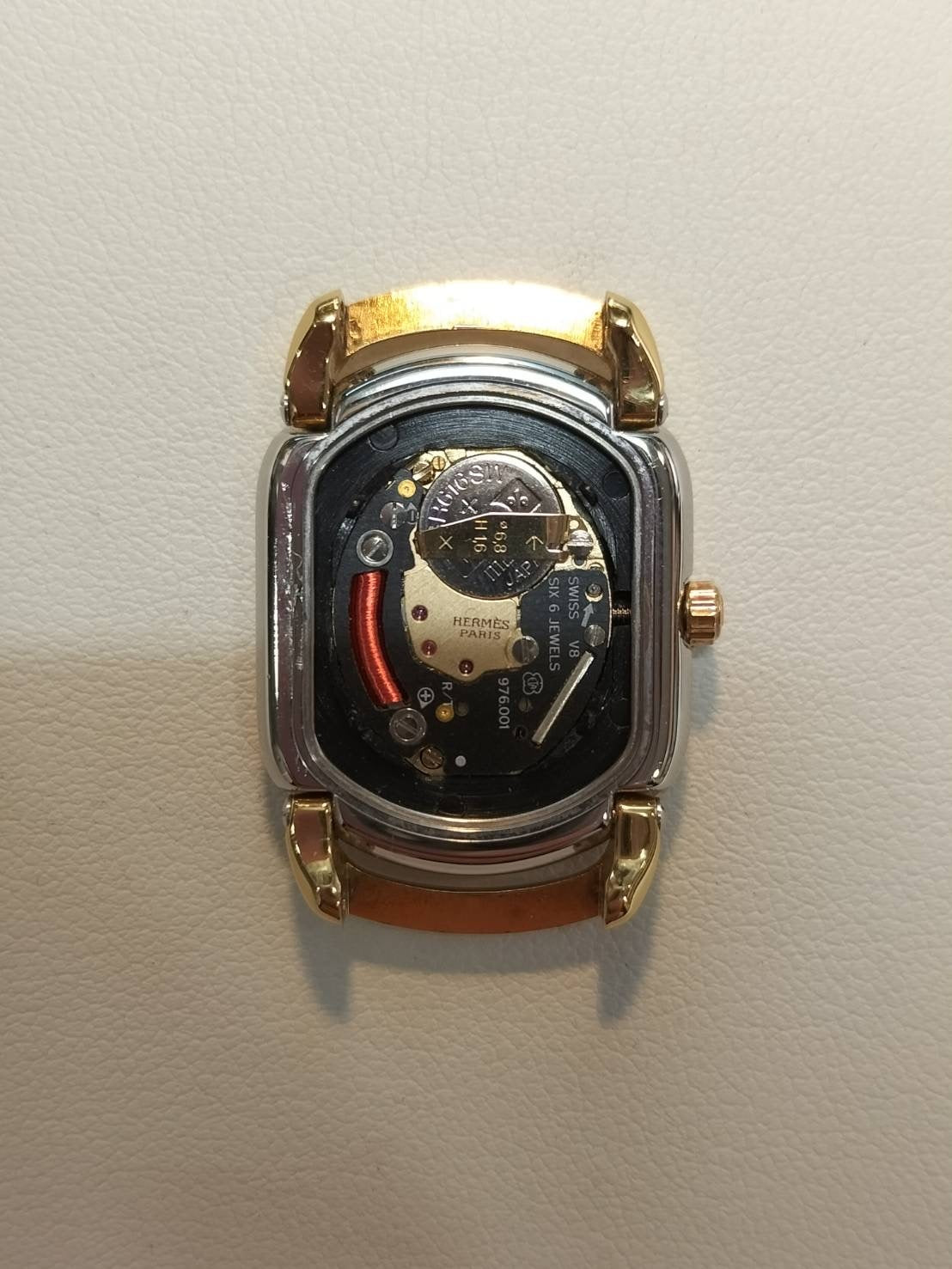 エルメス ラリー クォーツ 77.03 Cal.976.001 SS/GP SS/GP ホワイト文字盤 ケース オーバーホール済み