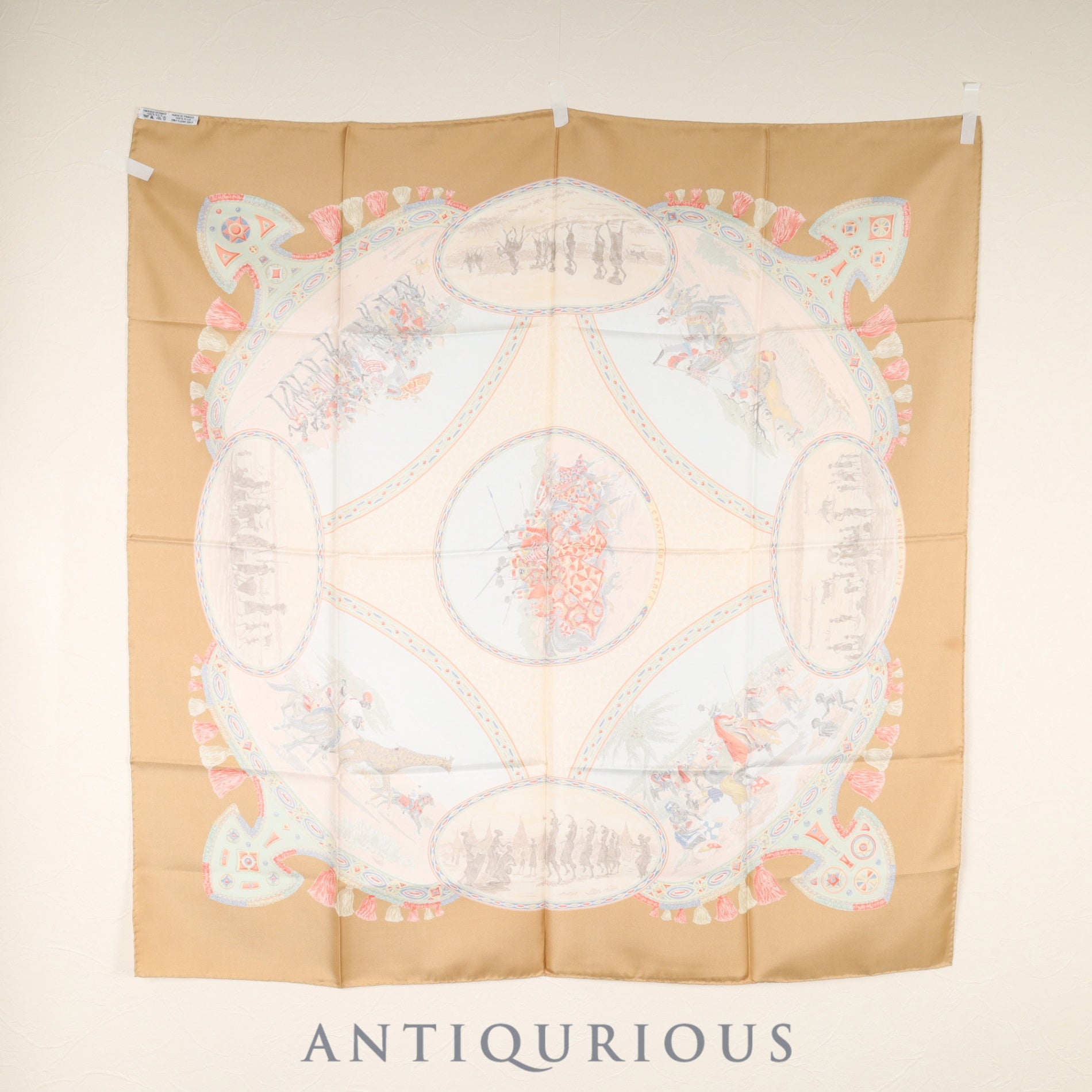 Hermès Scarf Carré 90, Pool Tribe Horseman, 100% Silk