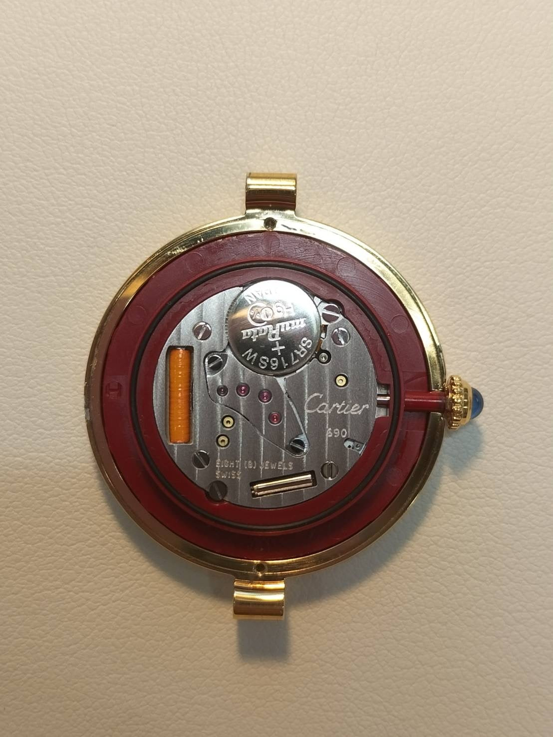 カルティエ マスト ヴァンドーム VLC LM 590003 クォーツ Cal.690 SV925 革 純正Dバックル(GP) オパラン文字盤 オーバーホール済み