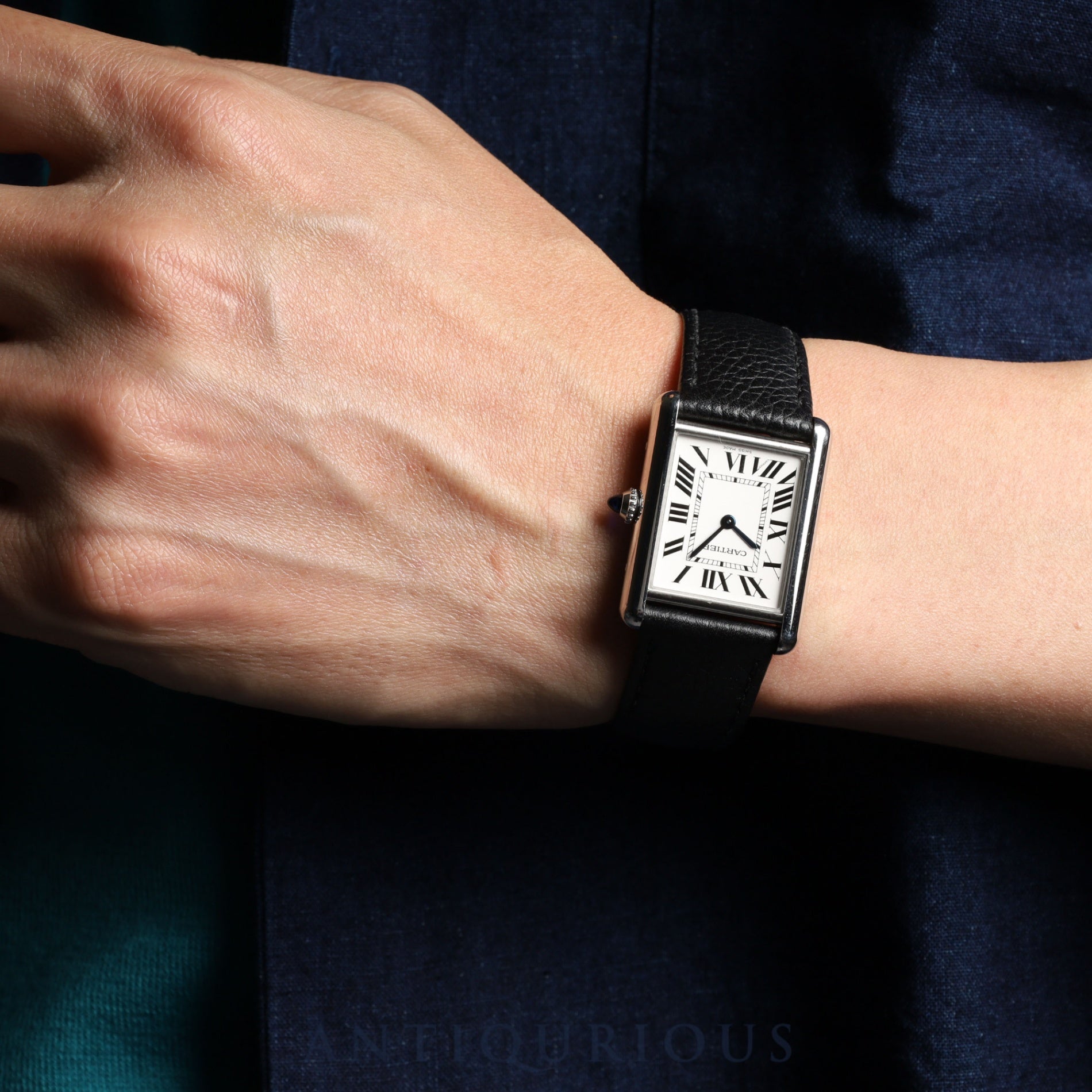 カルティエ タンクマスト LM QZ WSTA0041 / 4323 SS 革 純正尾錠(SS)シルバー文字盤 箱 保証書(2021年)