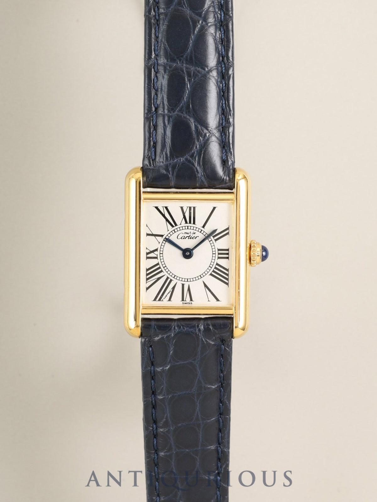Cartier Must Tank SM 5057001 Quartz Cal.057 SV925 Leather Genuine Deployant Buckle (GP) Opaline Dial (SWISS marking) Overhauled, Polished