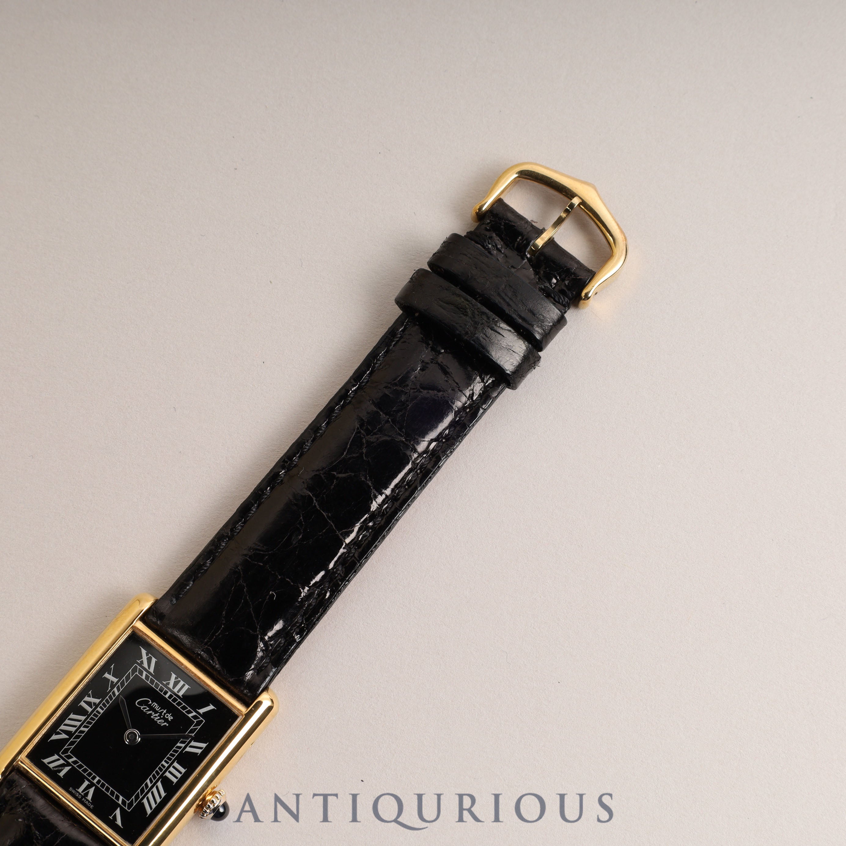 カルティエ マストタンク LM 手巻き ブラックローマン文字盤 新品仕上げ フルメンテナンス済み