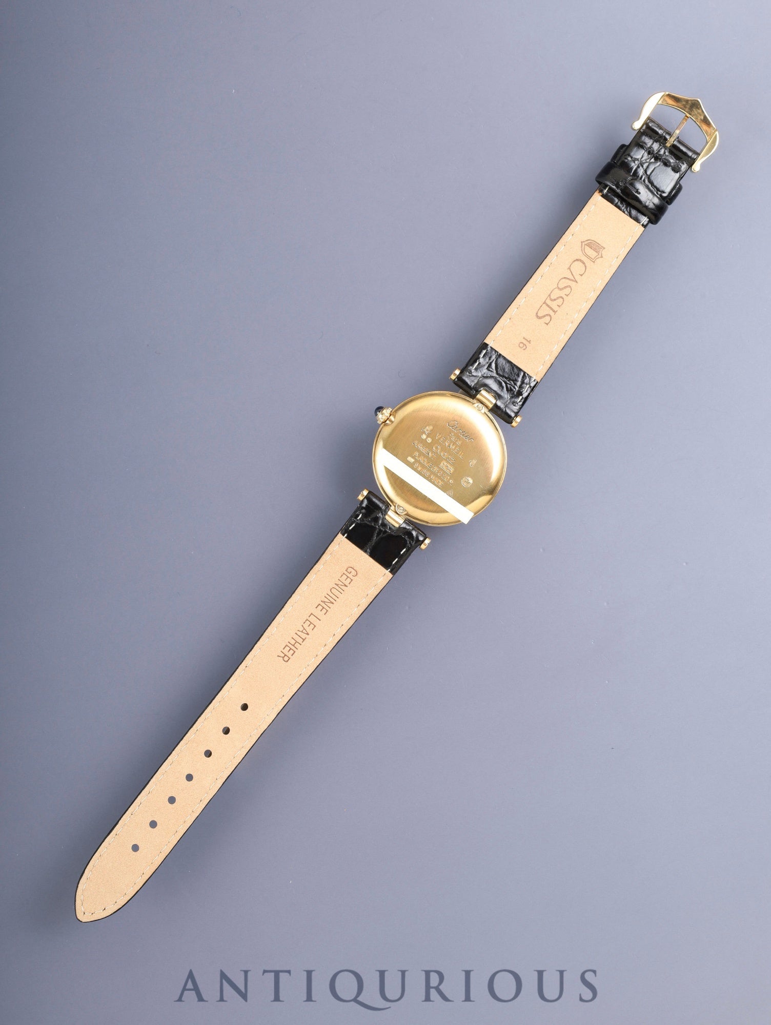 カルティエ マスト ヴァンドーム VLC LM 590003 クォーツ Cal.90 SV925 革 純正ピンバックル(GP) フロントトリニティ文字盤 オーバーホール済み