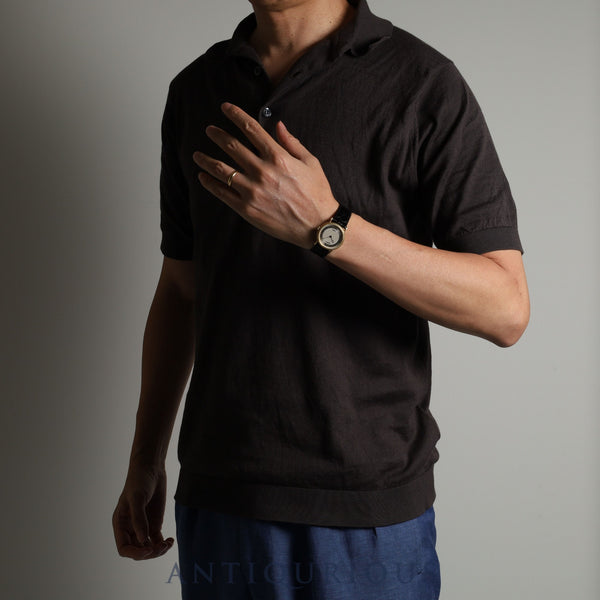 ウォルサム ラウンド 手巻き 750 革 社外尾錠(GP)シルバー文字盤 オーバーホール済み