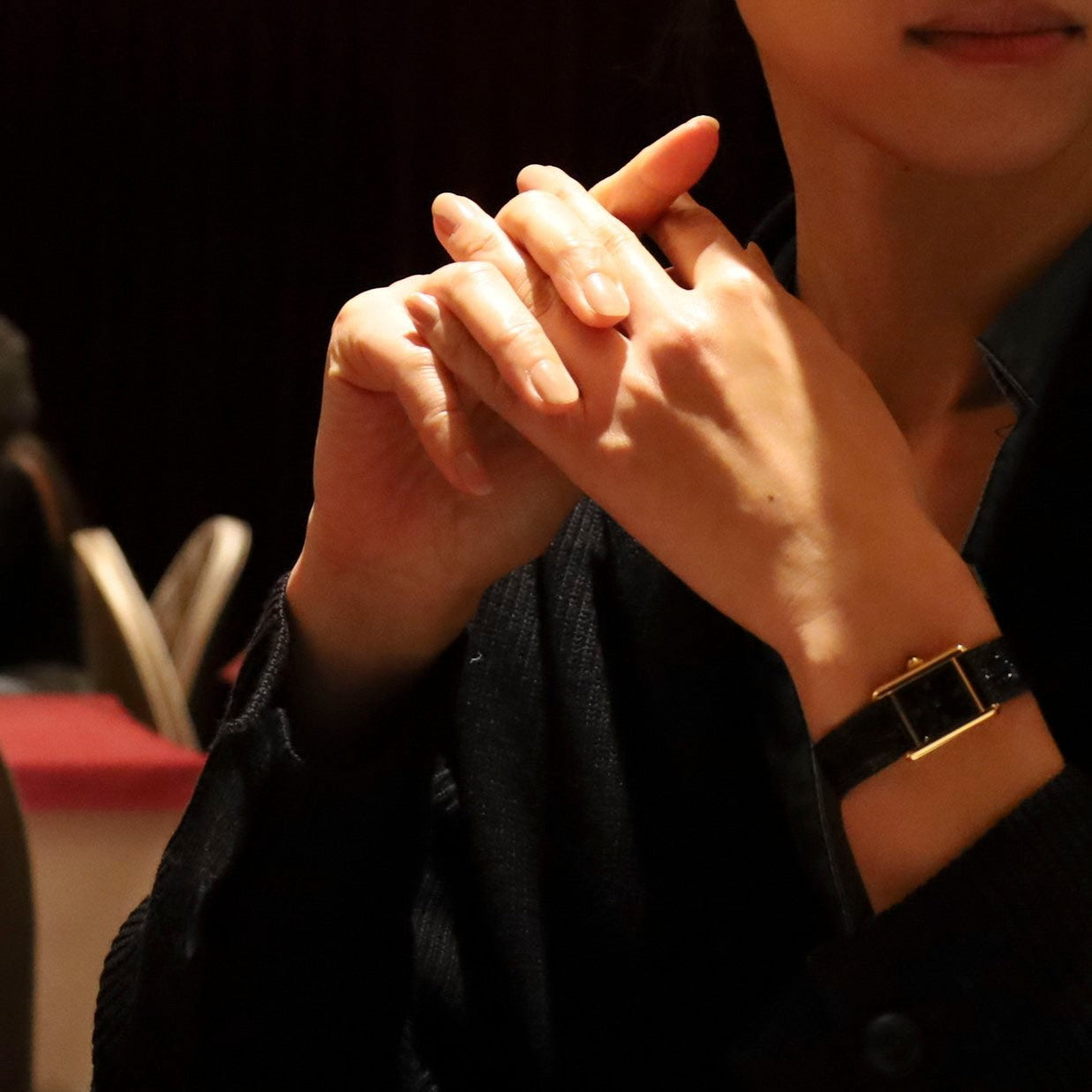 カルティエ マストタンク SM QZ ブラック飛びローマ文字盤 Dバックル フルメンテナンス済み