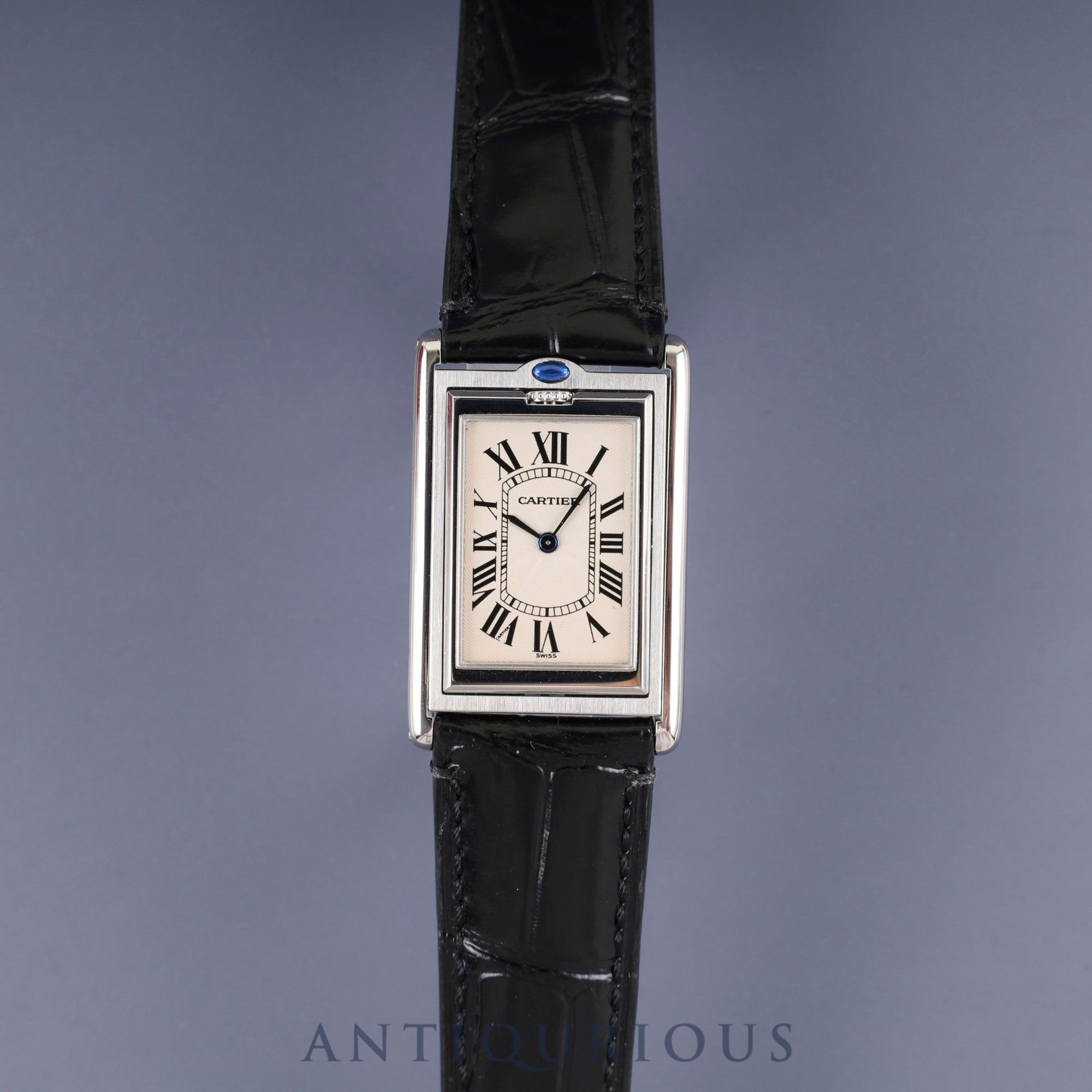 カルティエ タンク バスキュラント LM 2390 手巻き SS 革 社外尾錠(SS) ホワイトローマン文字盤 箱 冊子 保証書(無記載)2025/9/30 カルティエブティックにてコンプリートサービス(フルメンテナンス)済み