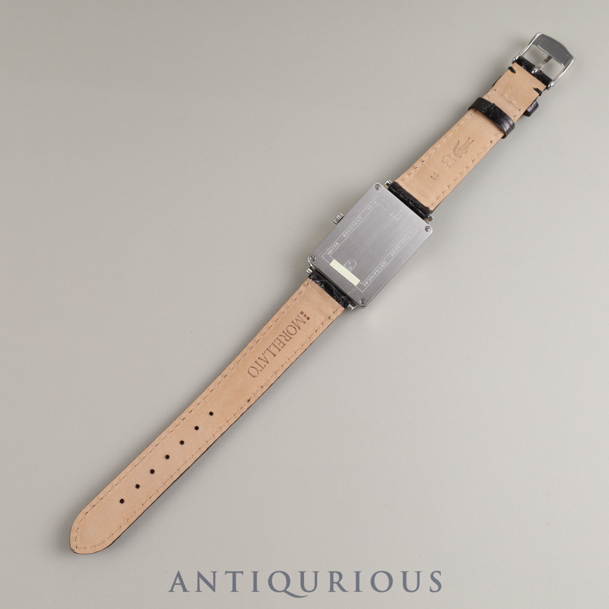 Dunhill Centenary, manual winding, stainless steel, leather, silver dial, overhauled