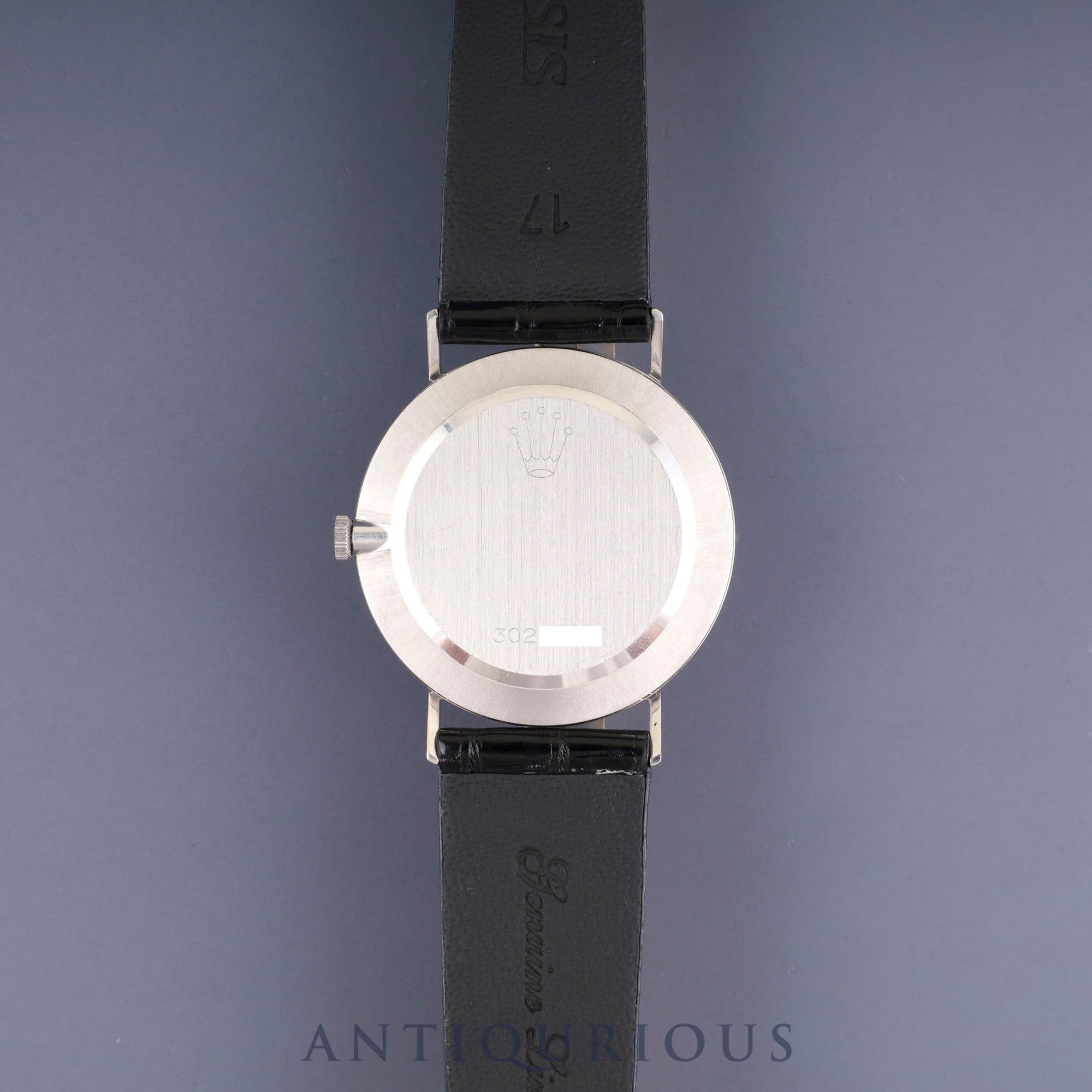 Rolex Cellini 3833, manual winding, Cal. 1600, 750 movement, leather, genuine stainless steel buckle, silver dial, no. 30 (1970), overhauled.