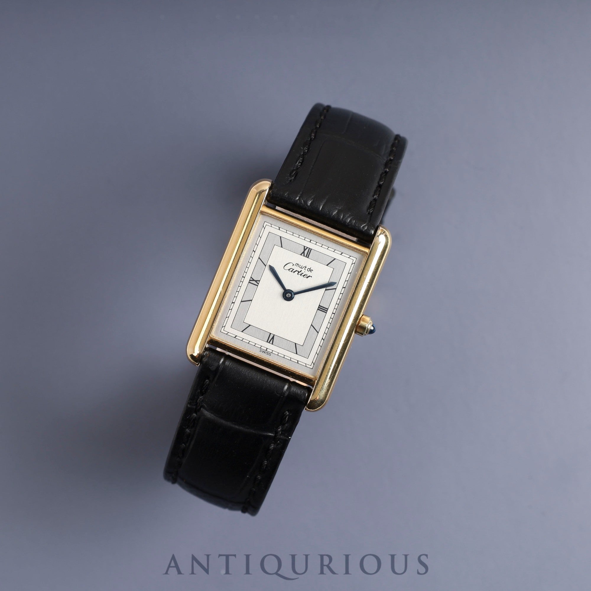 Cartier Must Tank LM QZ 6 81006 Flying Roman Silver Dial