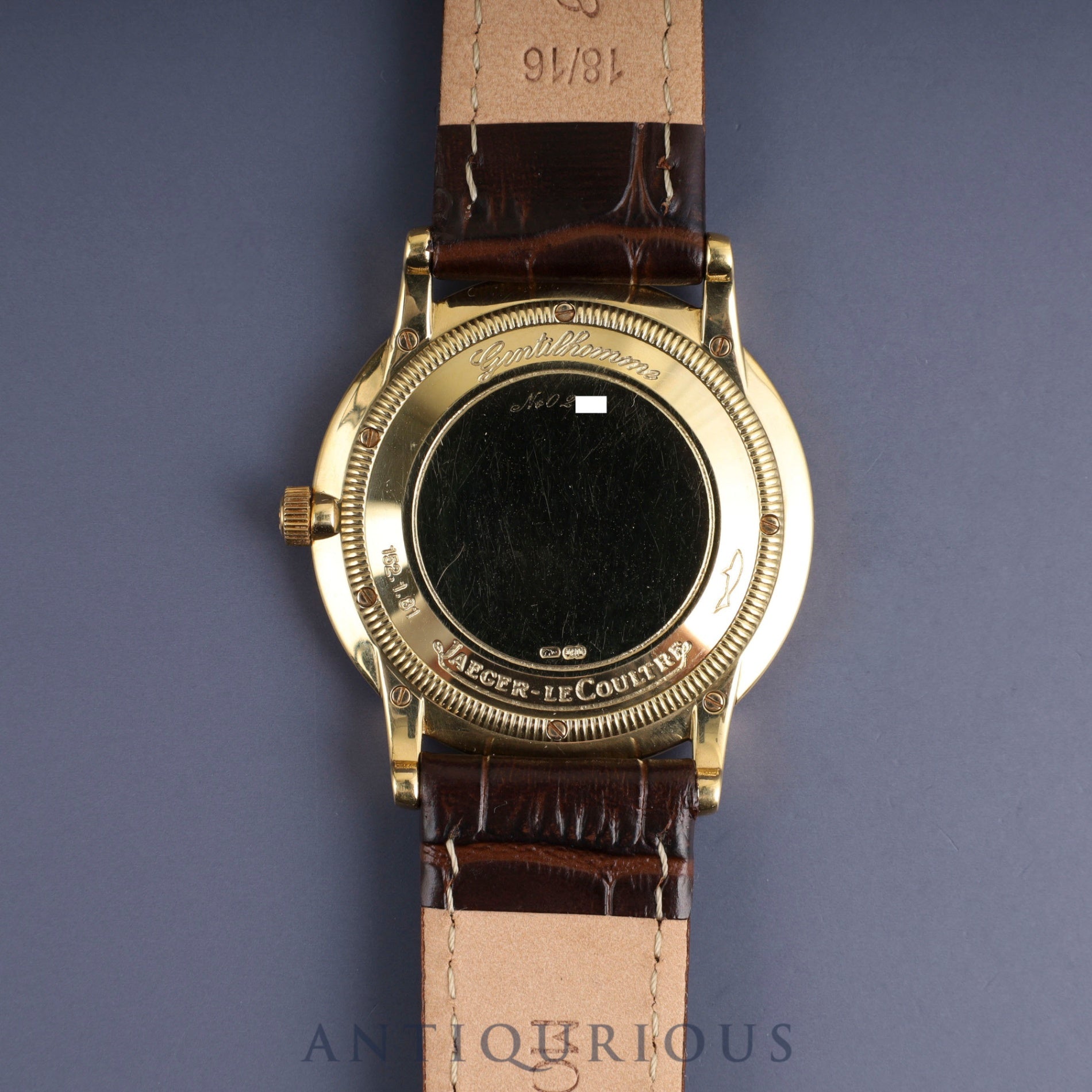 ジャガー・ルクルト ジェントローム 152.1.81 手巻き Cal.818/4 750 革 純正尾錠(750) ホワイト文字盤 純正革替えベルト オーバーホール済み