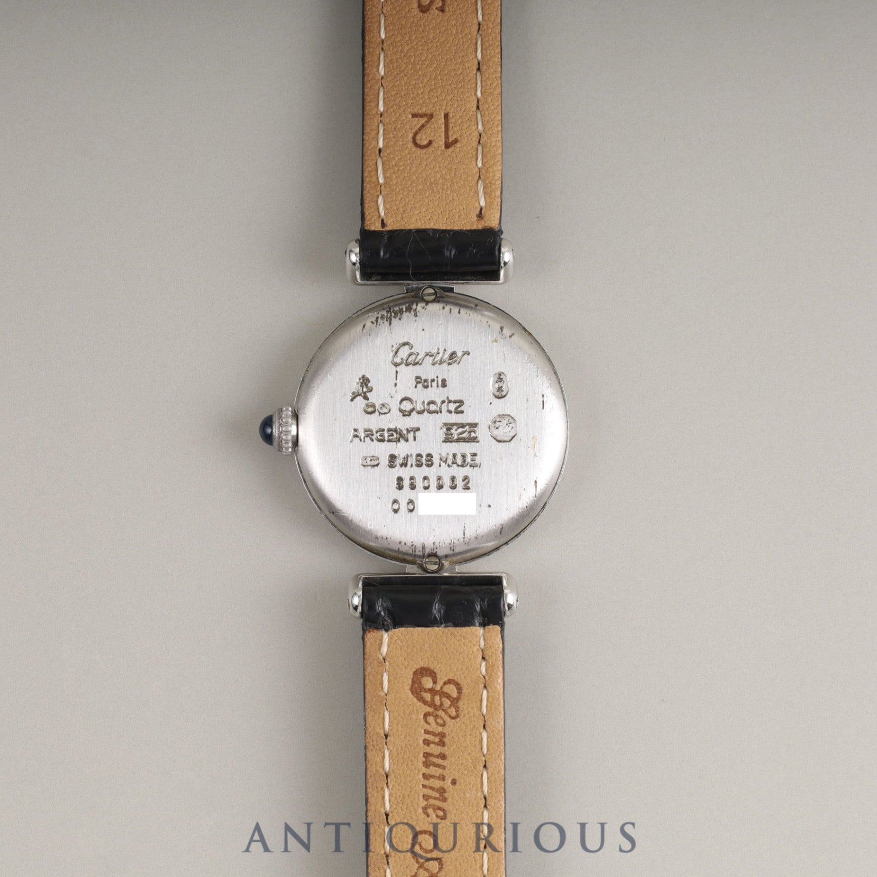 Cartier Must Colisee W1001644 / 690002 Quartz Cal.90 SV925 Leather Genuine D Buckle (SS) White Roman Dial Overhauled