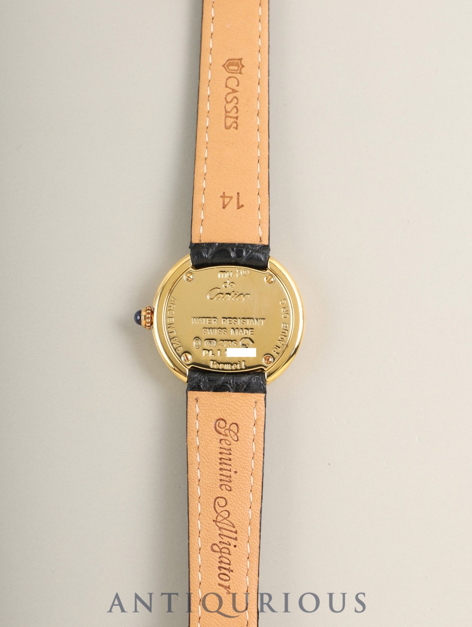 Cartier Must Trinity W1010644 / 2735 Quartz SV925 Leather with original buckle (GP), silver Roman dial, box, warranty (1999), booklets, tag, and original leather strap. Complete service performed at Cartier boutique.