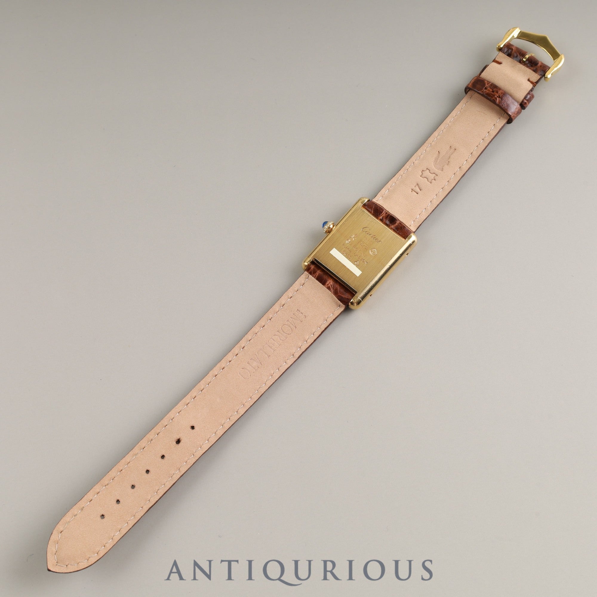 Cartier Must Tank LM Manual winding 925 Leather Genuine buckle (GP) Brown mahogany dial 1983 International lifetime warranty Cartier boutique complete service