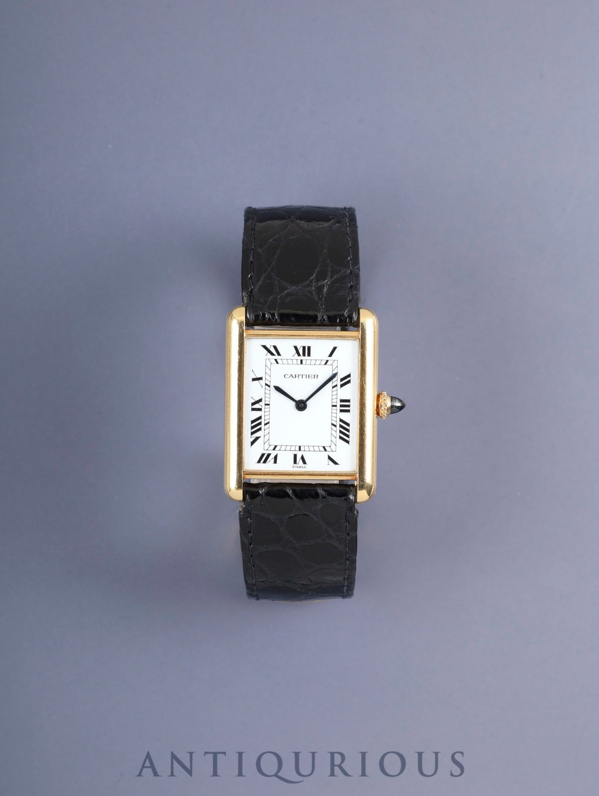 Cartier Tank Louis Cartier LM 78086 Manual Winding Cal.2512-1 750YG Original Leather Strap Original D-Buckle (18K) White Roman Dial (PARIS lettering) Overhauled
