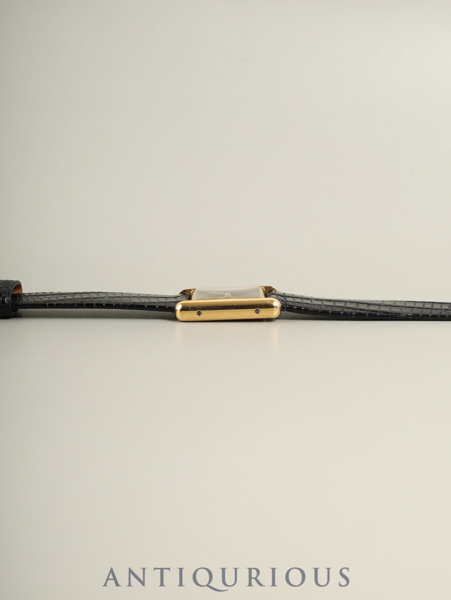 カルティエ マストタンク SM 3 手巻き Cal.78-1 SV925 革 純正ピンバックル(GP)オニキス文字盤(SWISS表記)純正レザーベルト付き オーバーホール済み 新品仕上げ済み