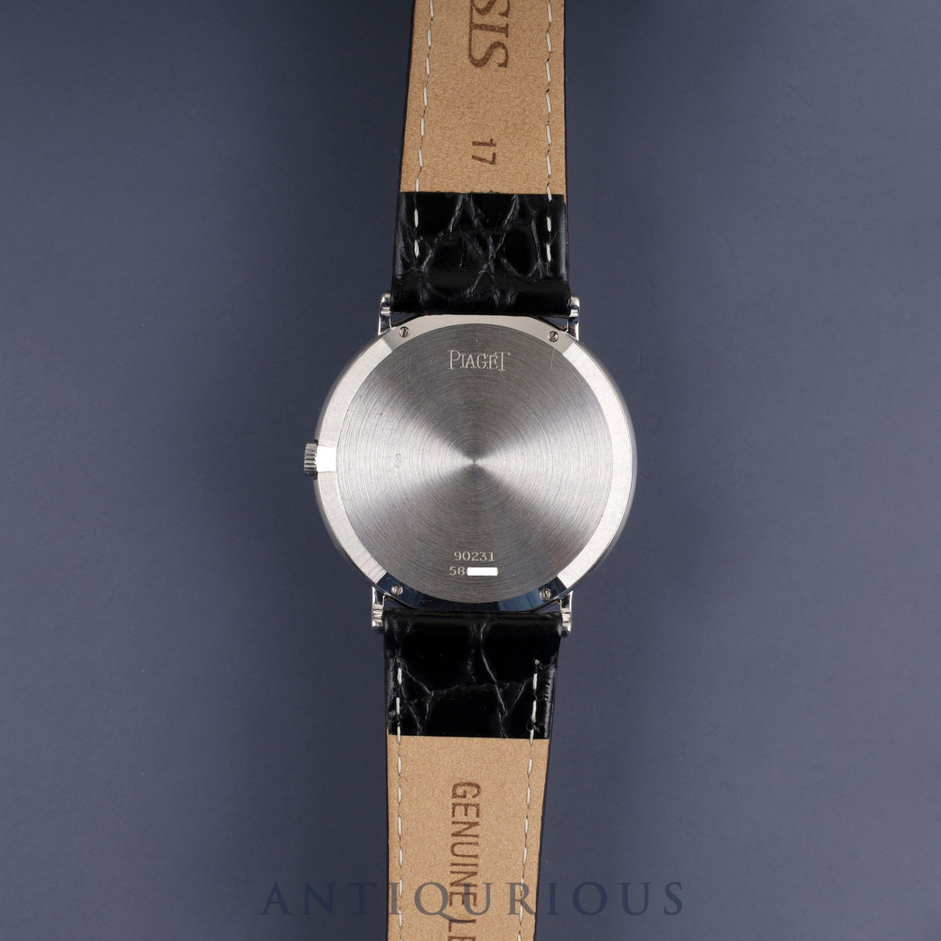 Piaget Round 90231 Manual winding Cal.9P2 750 Leather Genuine buckle (750) White Roman dial Overhauled