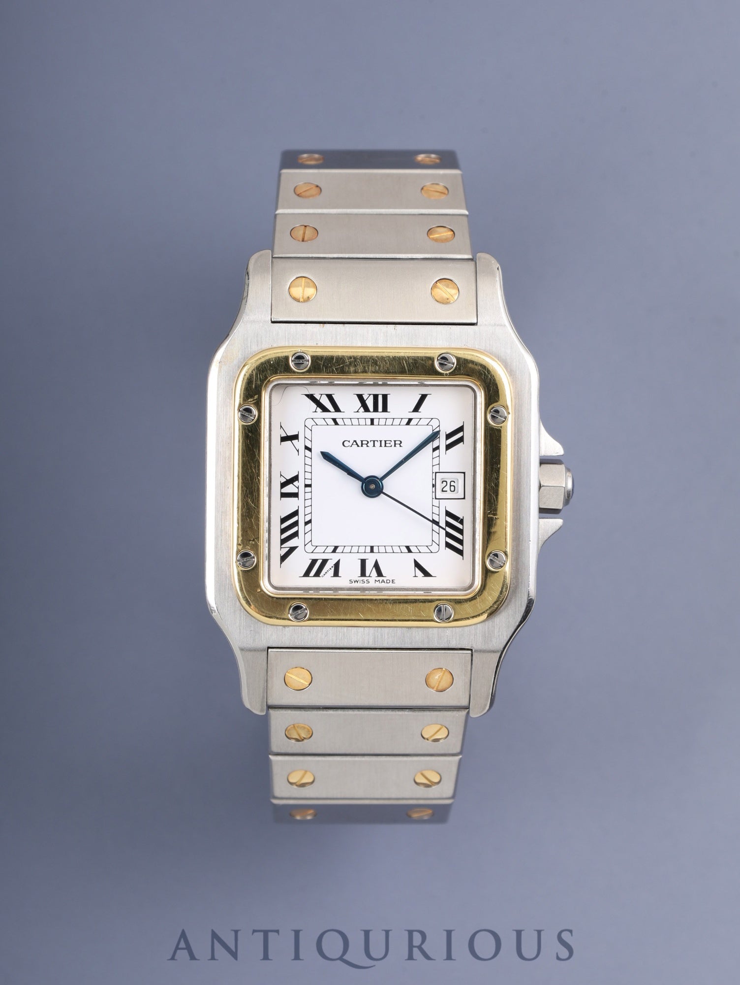 Cartier Santos Galbee LM 81036288/2961 Automatic Caliber 2671 Stainless Steel/Yellow Gold White Roman Dial Overhauled