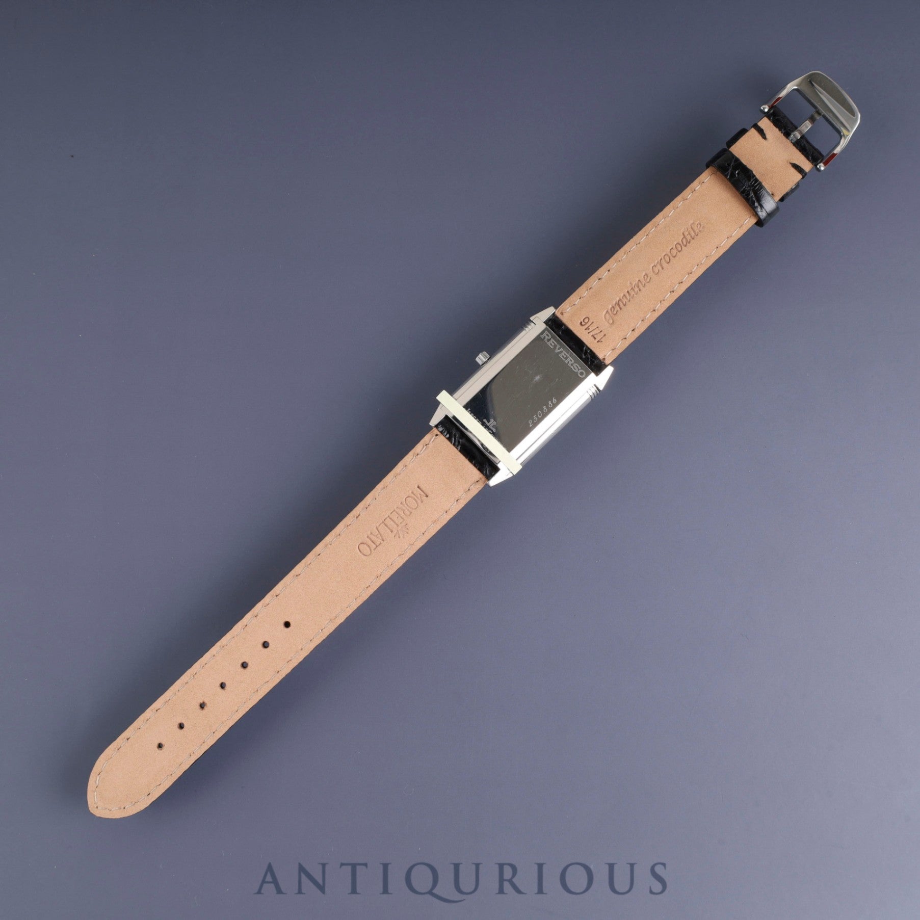 Jaeger-LeCoultre Reverso Classic 250.8.86 Manual Winding Caliber 846/1 Stainless Steel Leather Strap with Genuine Stainless Steel Buckle Silver Arabic Dial (Slight Scratches on Back) Overhauled