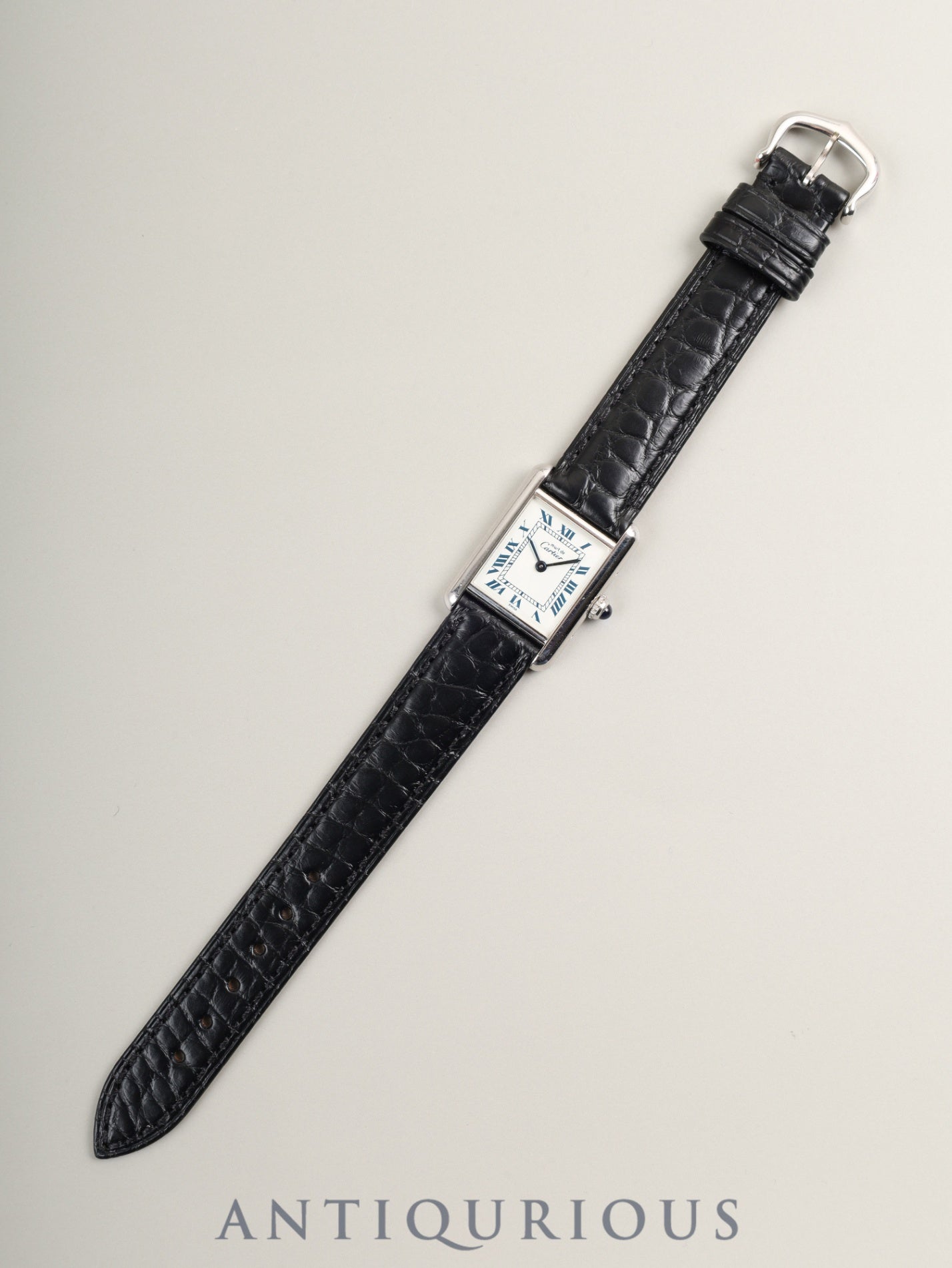 カルティエ マストタンク SM 6057002 クォーツ Cal.057 SV925 革 純正尾錠(SS)ホワイトローマン文字盤 (SWISS表記)オーバーホール済み