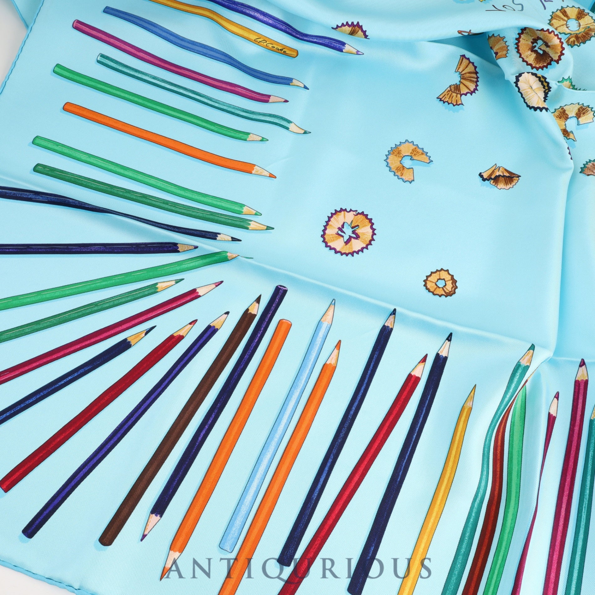Hermes scarf Carre 90 A VOS CRAYONS Get out your colored pencils SILK 100%