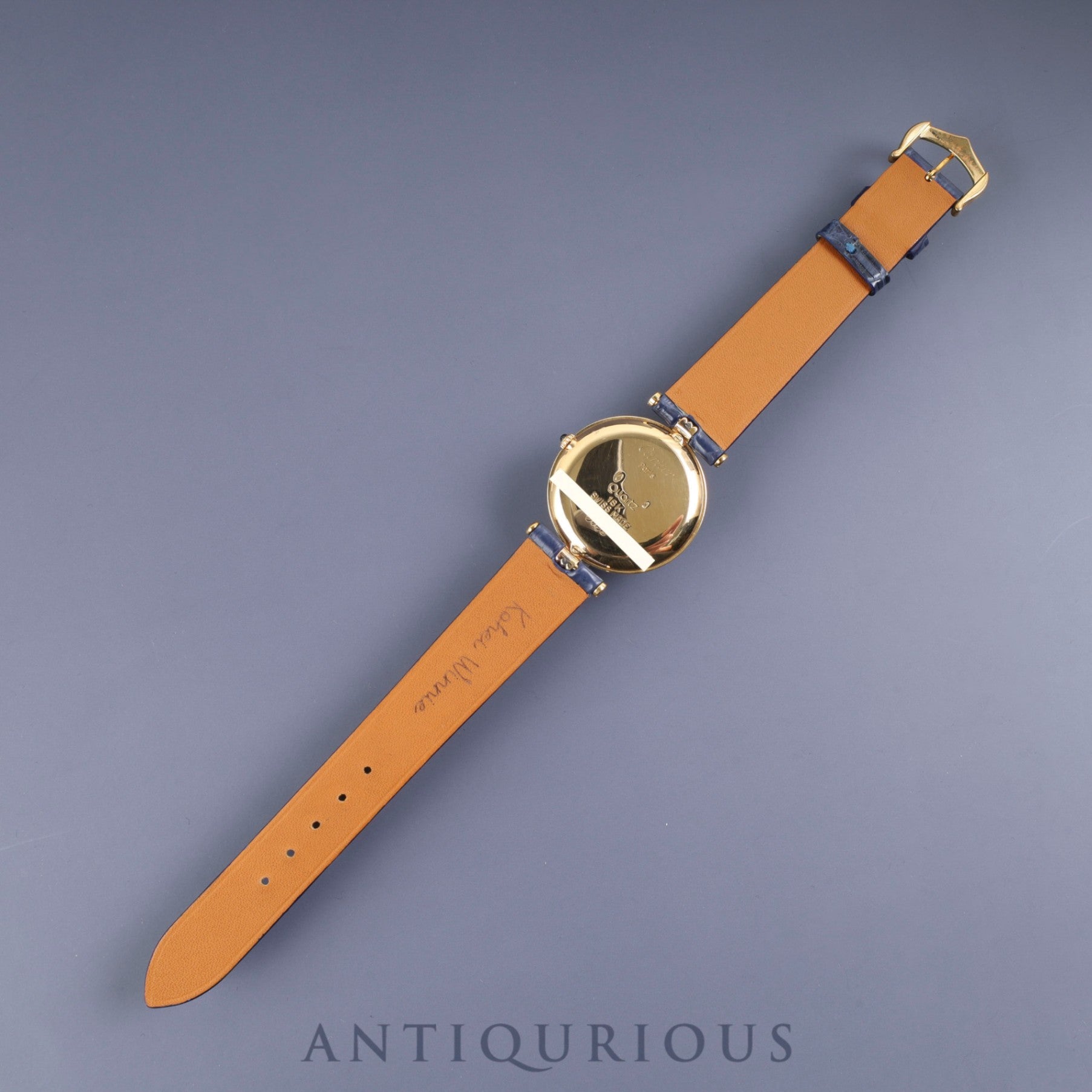 カルティエ ヴァンドーム VLC LM 881003 クォーツ Cal.81 18K 革 純正尾錠(GP)ホワイトローマン文字盤 オーバーホール済み