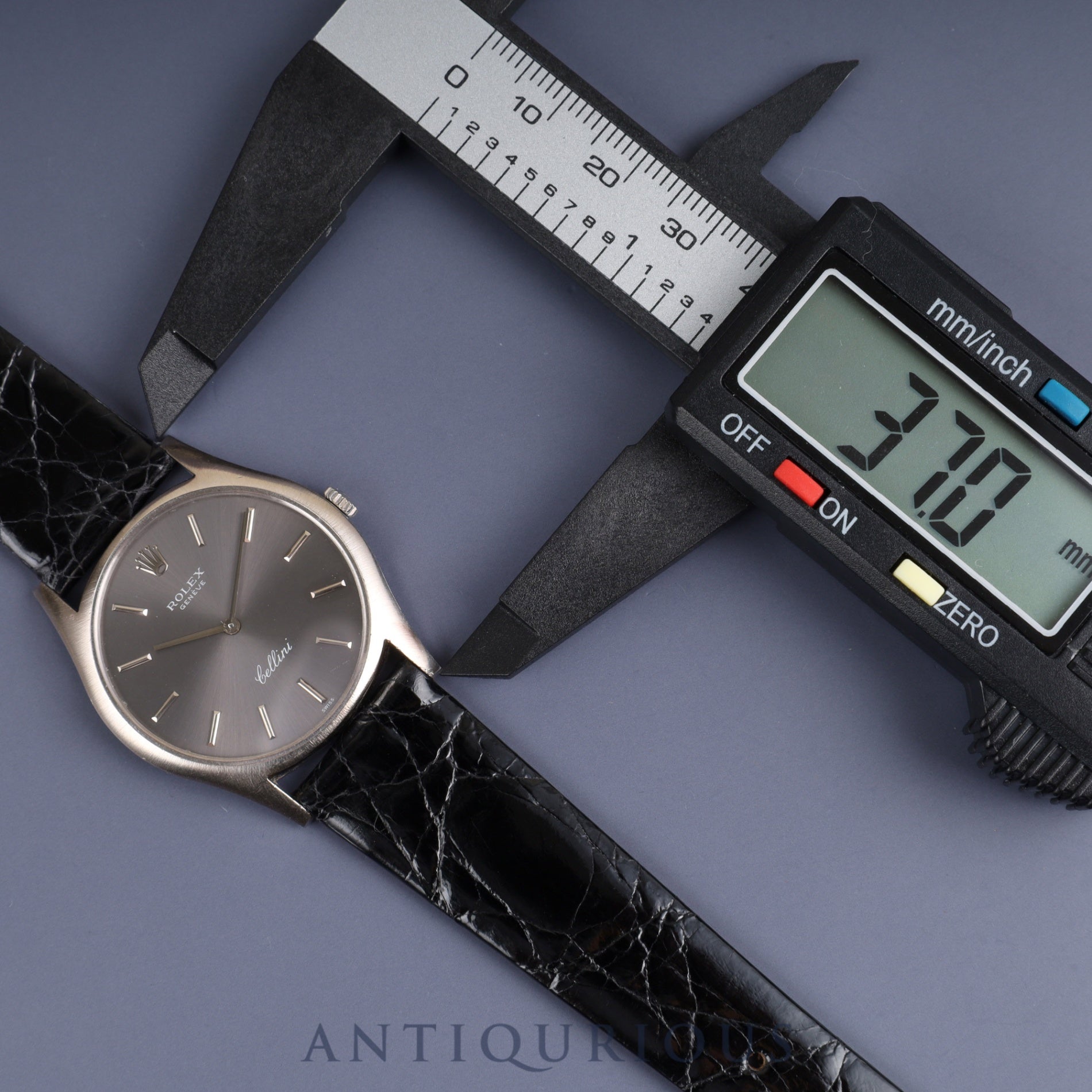 Rolex Cellini 3804 Manual winding Cal.1600 750 Leather Genuine buckle (SS) Grey dial 30 series (1970) Genuine replacement belt Overhauled