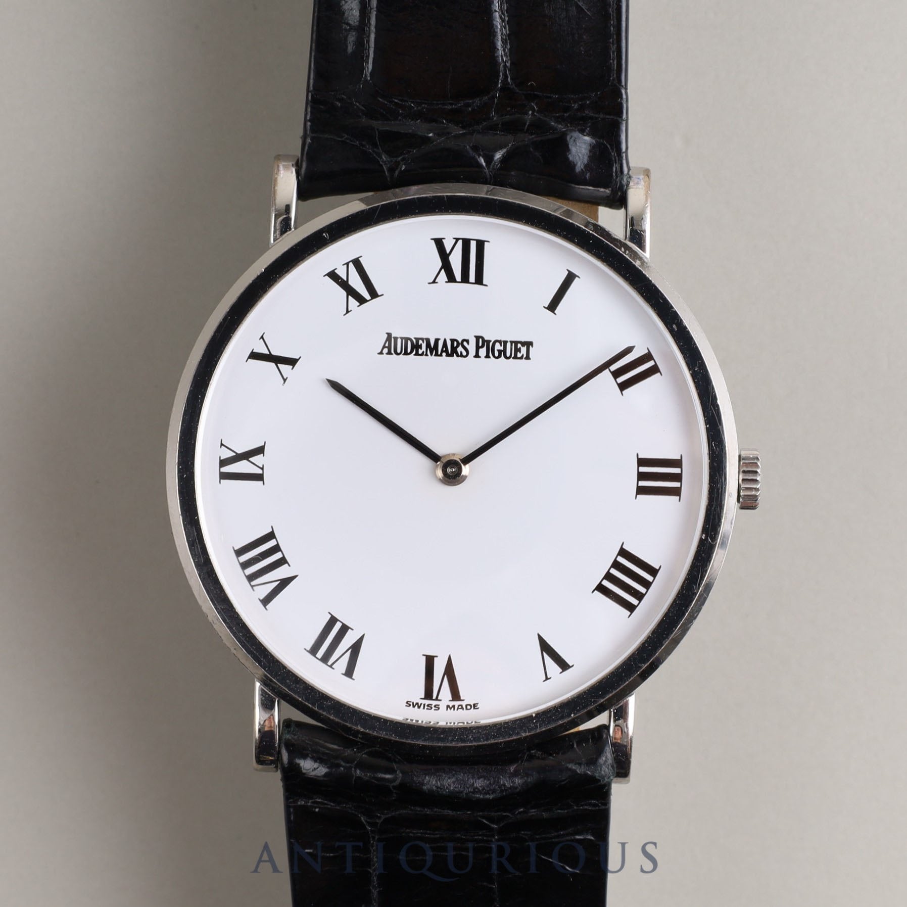 Audemars Piguet Extra-Flat Manual Winding Caliber 2080 750WG Leather Strap with Genuine Buckle (750WG) White Dial 31.6mm