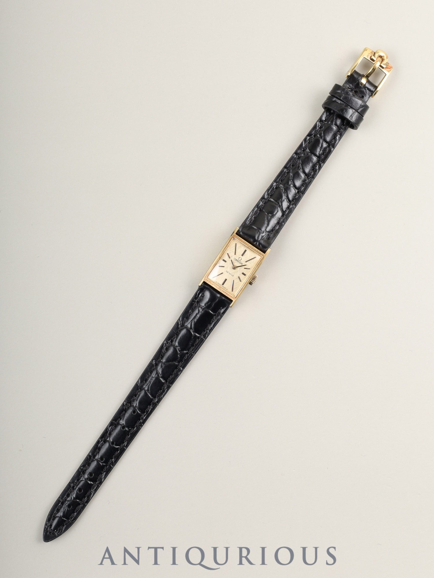 Omega De Ville 5110212 Manual Winding Caliber 485 750YG Leather Strap Genuine Buckle (GP) Champagne Dial Overhauled