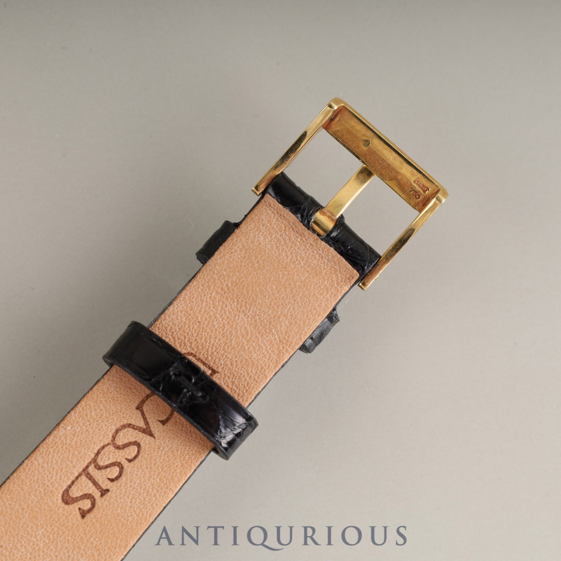 ピアジェ レクタンギュラー 40800 手巻き Cal.4P1 750 革 純正尾錠(750) ブラック文字盤 オーバーホール済み