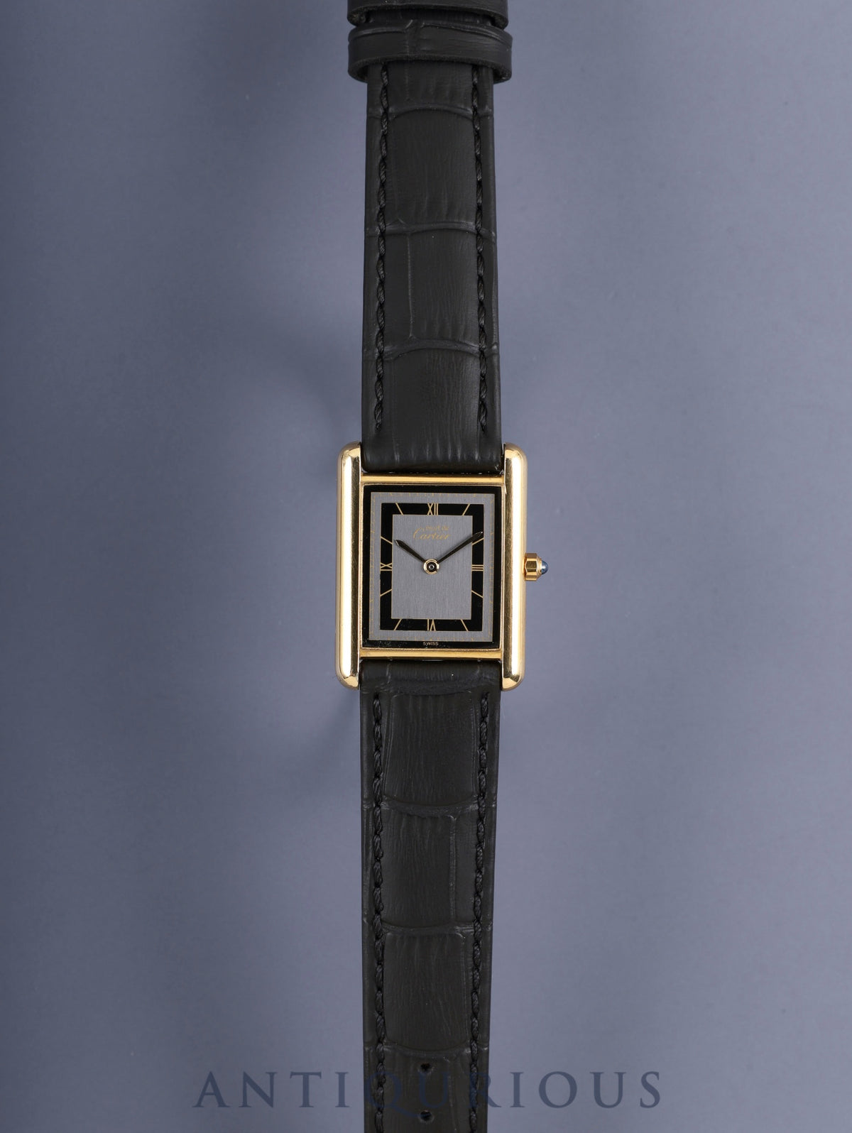 Cartier Must Tank LM 6 81006 Quartz Cal.81 SV925 Leather Original pin buckle (GP) Gray jumping Roman numeral dial (SWISS表記) Cartier repair statement (2013) Overhauled