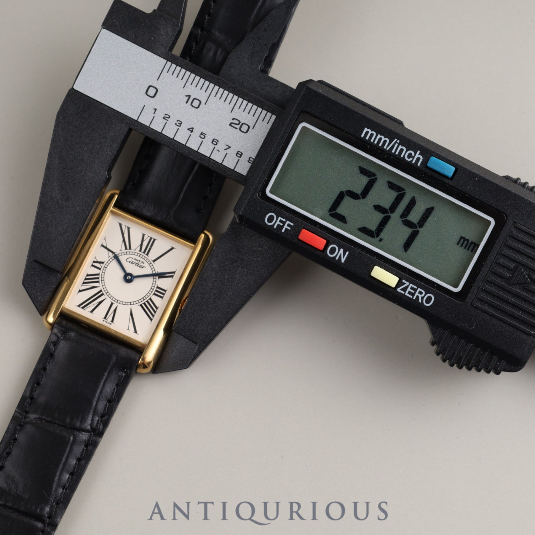 Cartier Must Tank LM QZ 590005 925 Leather Genuine Buckle (GP) Opalan Dial Box Warranty (1993)