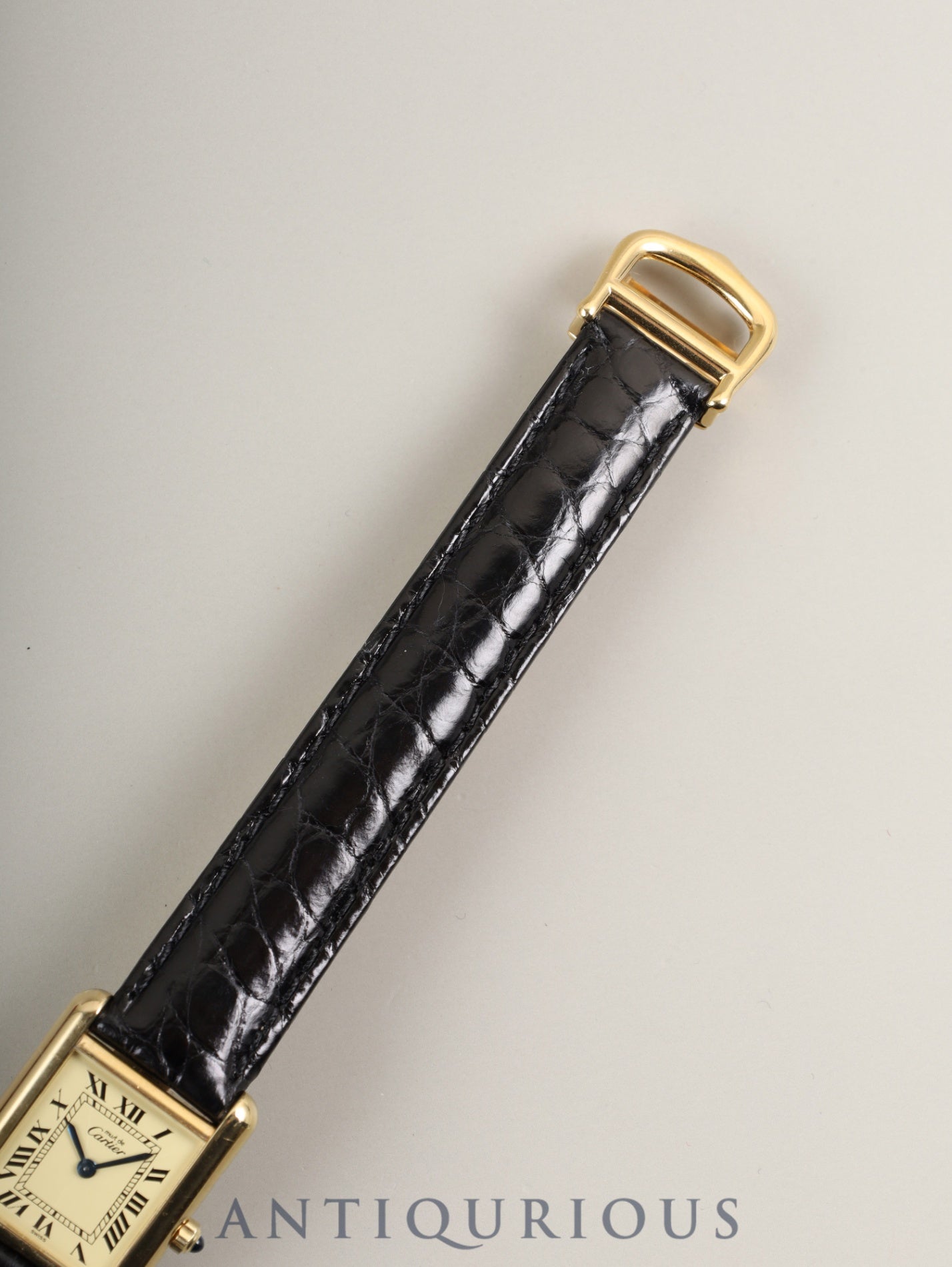 カルティエ マストタンク SM 366001 クォーツ Cal.66 SV925 革 純正Dバックル(GP) アイボリーローマン文字盤 オーバーホール済み