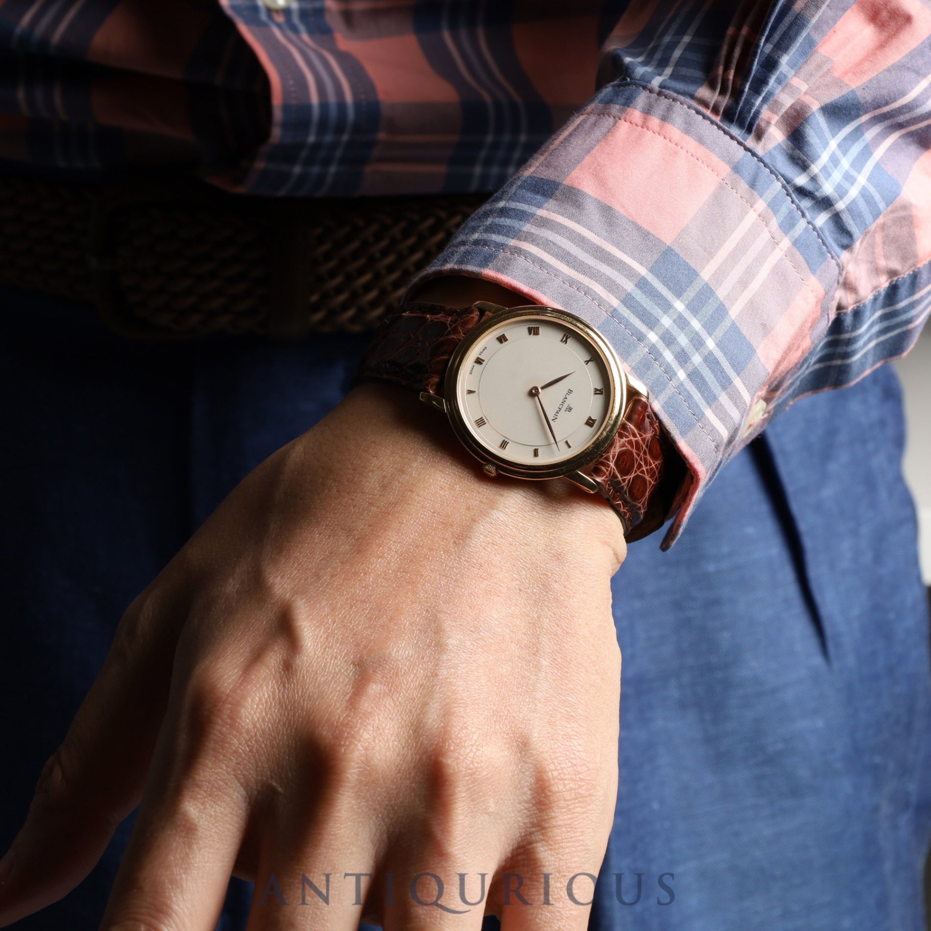 ブランパン ヴィルレ ウルトラスリム 0021-3318-55 手巻き Cal.21 750YG 純正革ベルト 純正尾錠(750YG)ホワイト文字盤