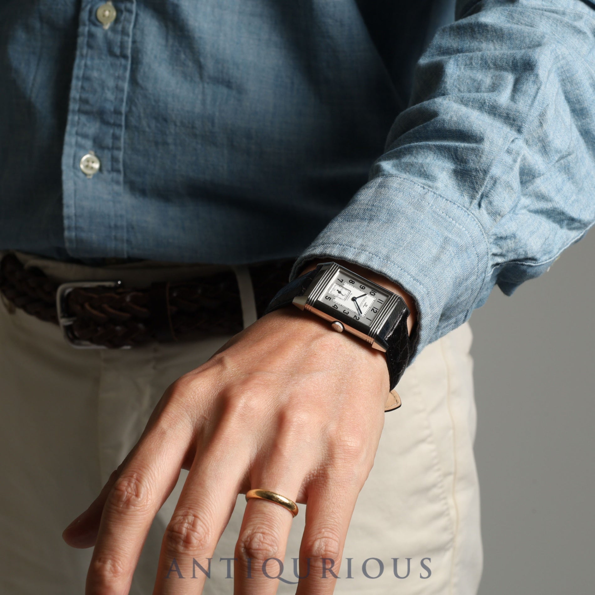 ジャガー・ルクルト ビッグレベルソ Q2708420(270.8.62)手巻き Cal.822 SS 革 純正バックル(SS)シルバー文字盤 箱 説明書 替えベルト