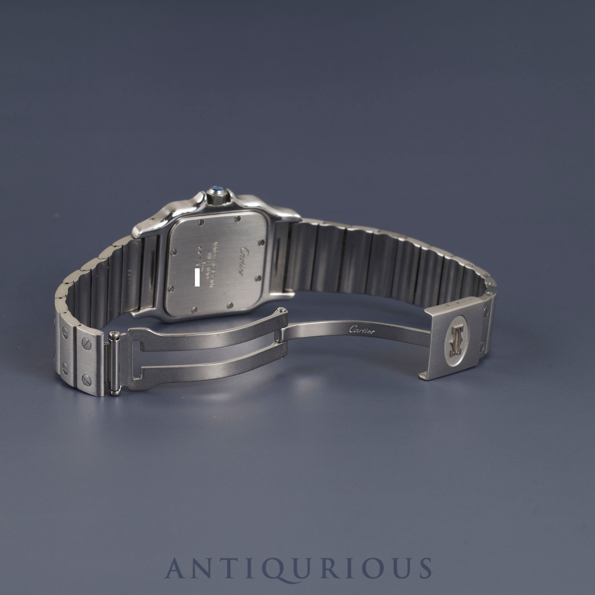 Cartier Santos Galbee LM W20025D6 / 1564 Quartz Cal.87 Stainless Steel Ivory with Silver Roman Dial Overhauled