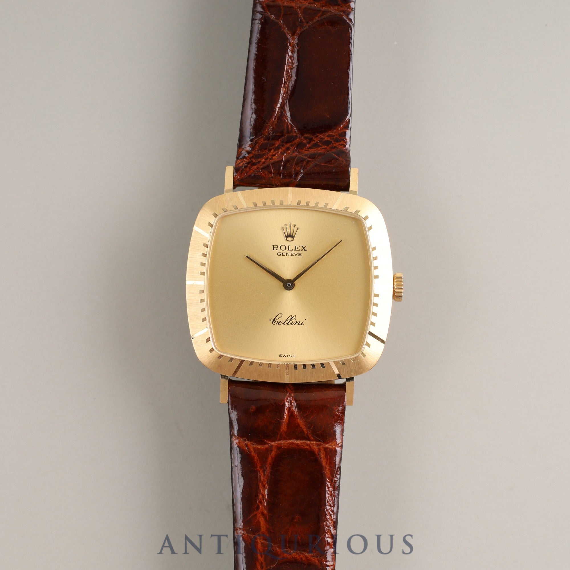 Rolex Cellini 4084 Manual winding Cal.1601 18KYG Leather Genuine buckle Gold dial L serial number (1990) Warranty (1990)