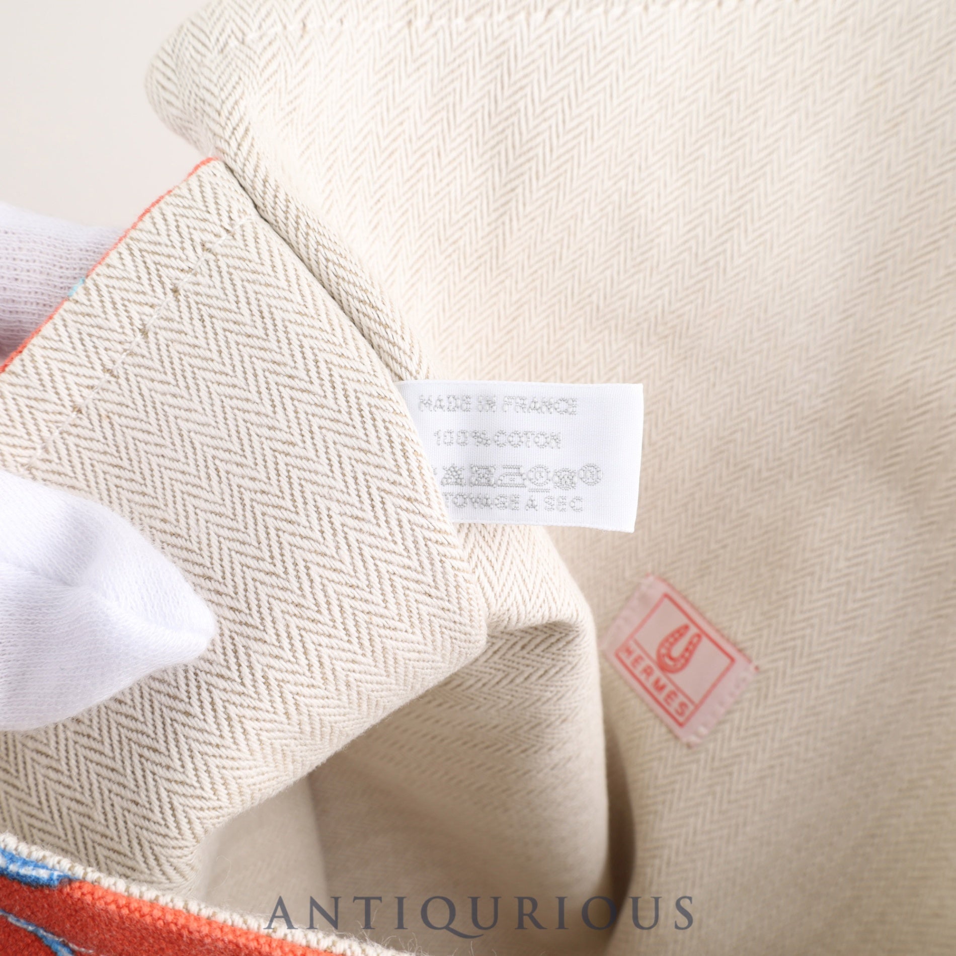 Hermes Pouch Cotton Canvas Western Company GM Tangerine 100% Cotton Envelope Case Flat Case