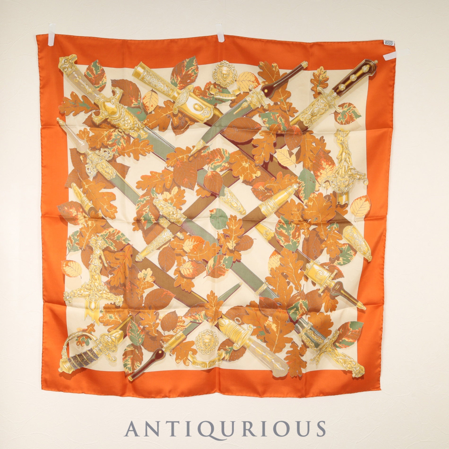 エルメス スカーフ カレ90 力強く SILK100% 箱