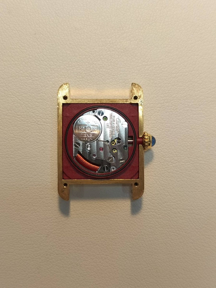 カルティエ マストタンク SM 5057001 クォーツ Cal.057 SV925 革 純正尾錠(GP) アラビア文字盤 オーバーホール済み